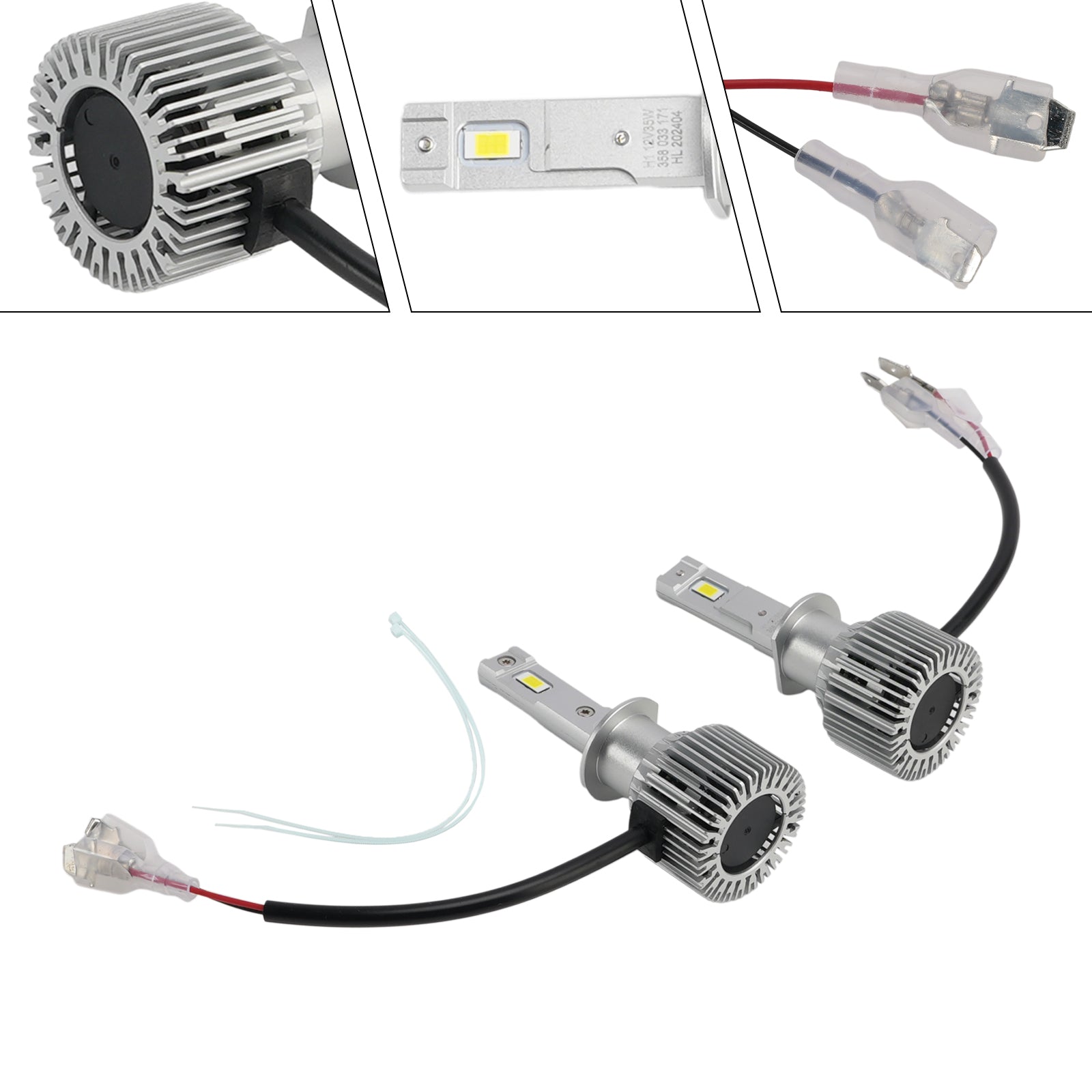 LED Headlight Bulb Kit High Low Beam Lamp H1 12V 35W 6500K 2500LM For HELLA