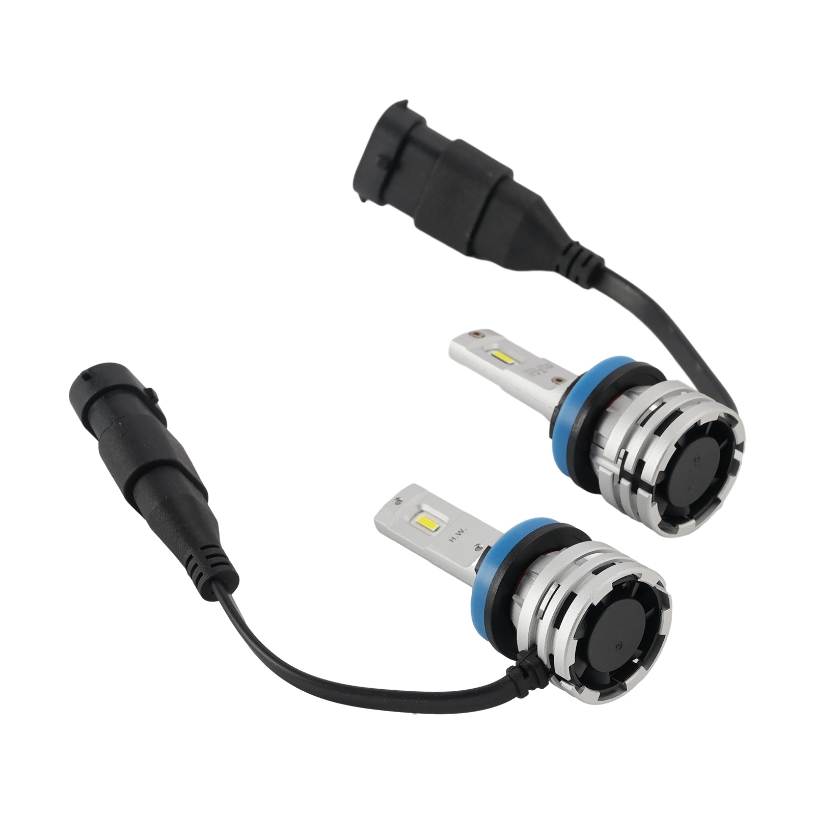 LED Headlight Bulb Kit High Low Beam H11 12V 24W 6500K Fan Cooling For HELLA