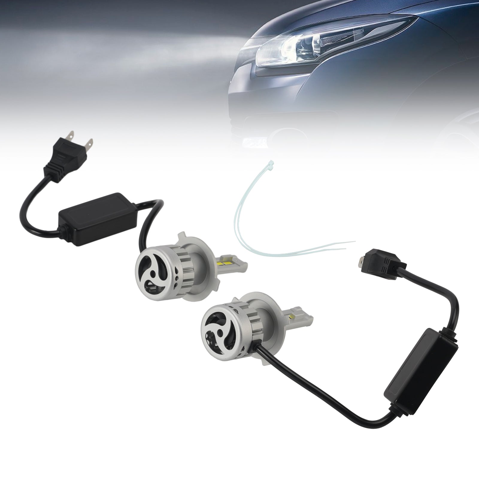 LED Headlight Bulb Kit High Low Beam Lamp H4 12V 55W 6500K 4000LM For HELLA