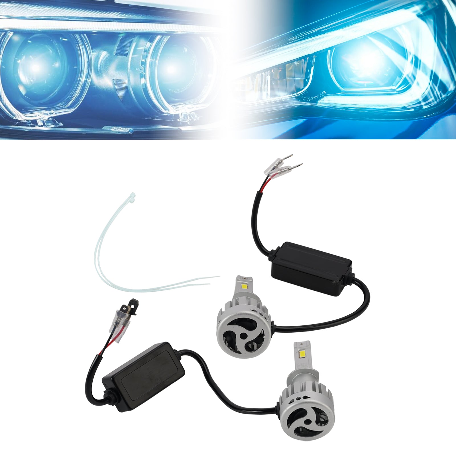 LED Headlight Bulb Kit High Low Beam Lamp H1 12V 55W 6500K 4000LM For HELLA