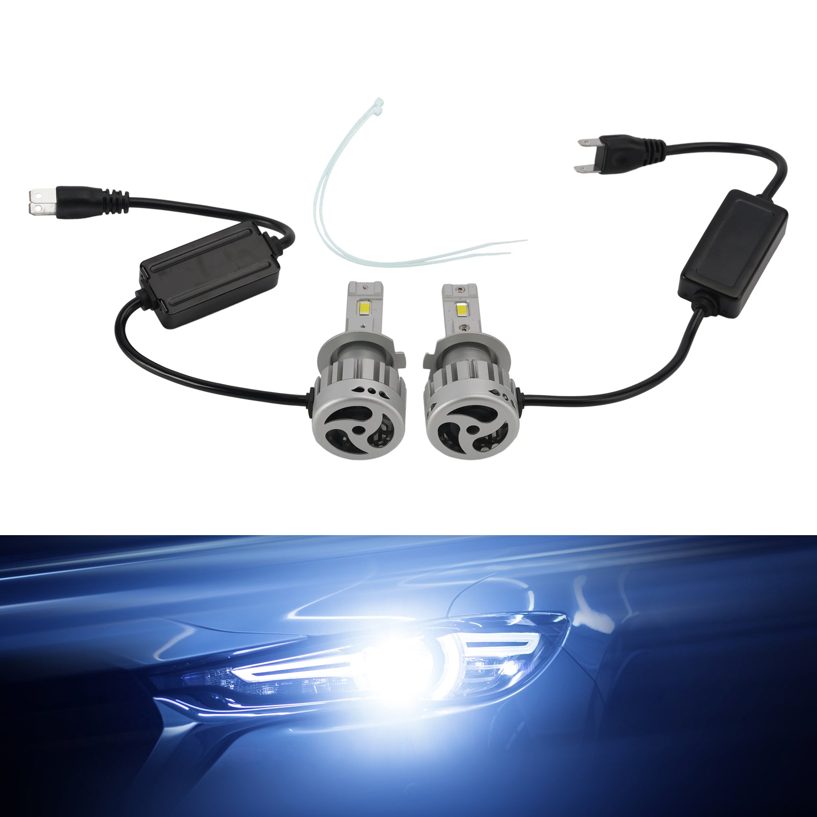 LED Headlight Bulb Kit High Low Beam Lamp H7 12V 55W 6500K 4000LM For HELLA