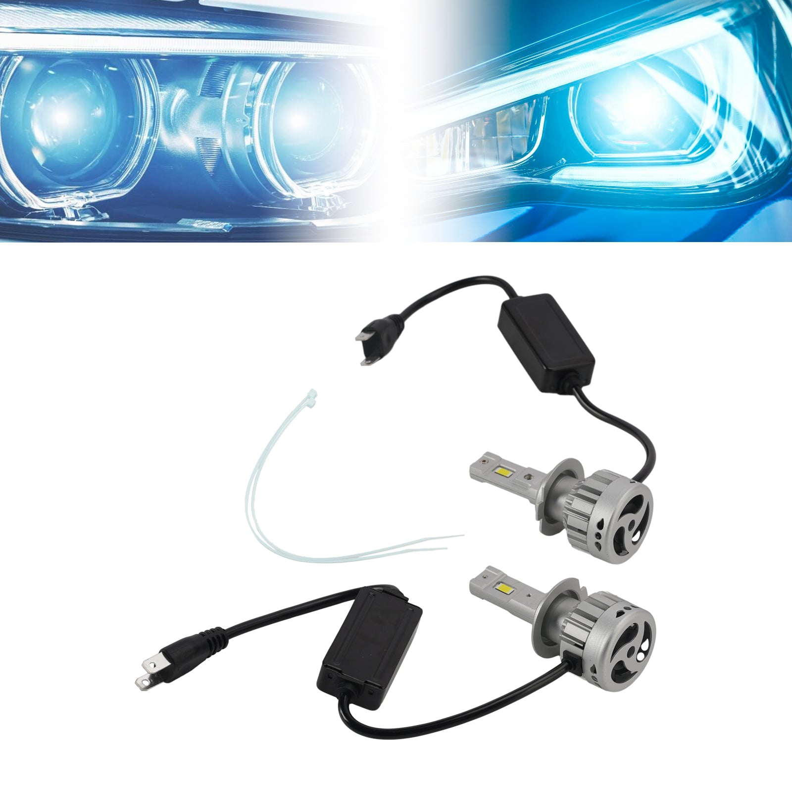 LED Headlight Bulb Kit High Low Beam Lamp H7 12V 55W 6500K 4000LM For HELLA