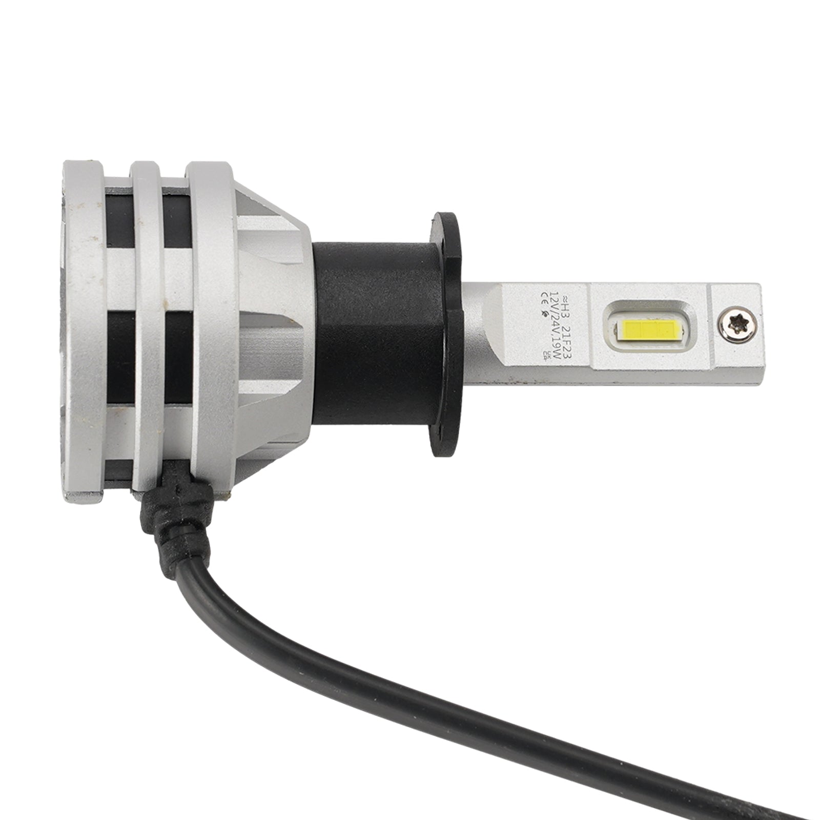 LED Headlight Bulb Kit High Low Beam H3 12V 24W 6500K Fan Cooling For HELLA