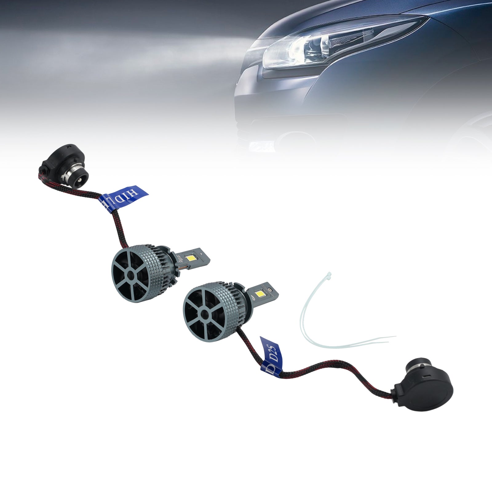 LED Headlight Bulb Kit High Low Beam Lamp D2S 12V 35W 6500K For HELLA
