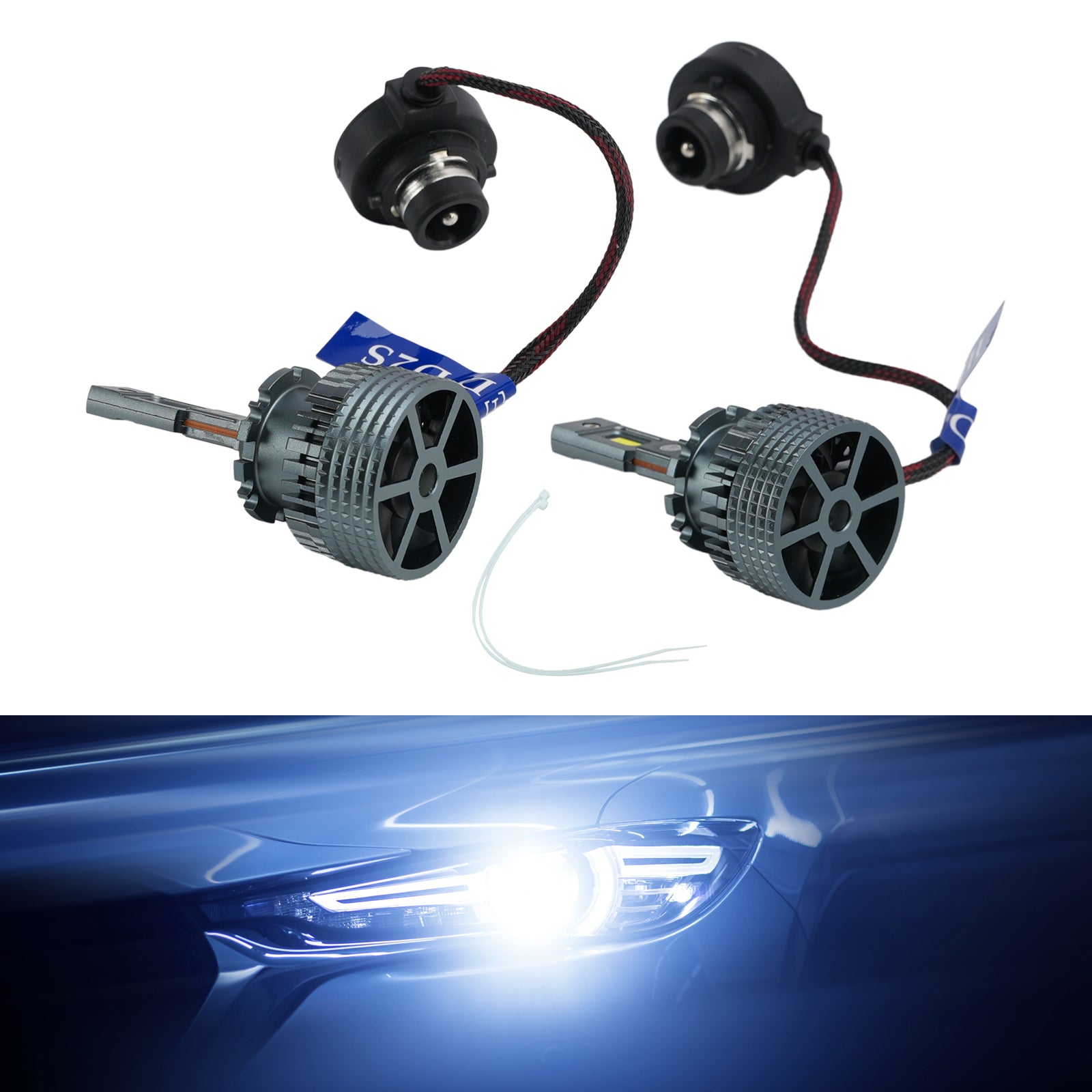 LED Headlight Bulb Kit High Low Beam Lamp D2S 12V 35W 6500K For HELLA