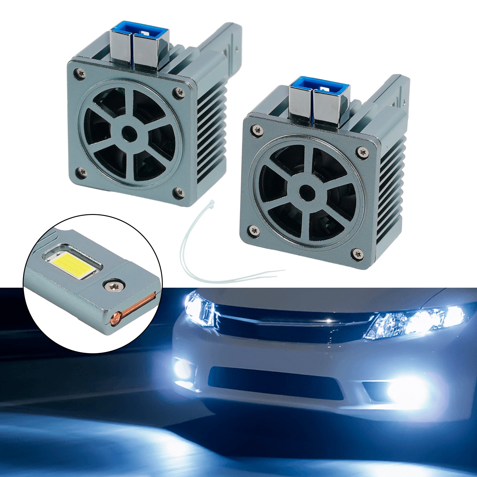 LED Headlight Bulb Kit High Low Beam Lamp D8S 12V 25W 6500K For HELLA