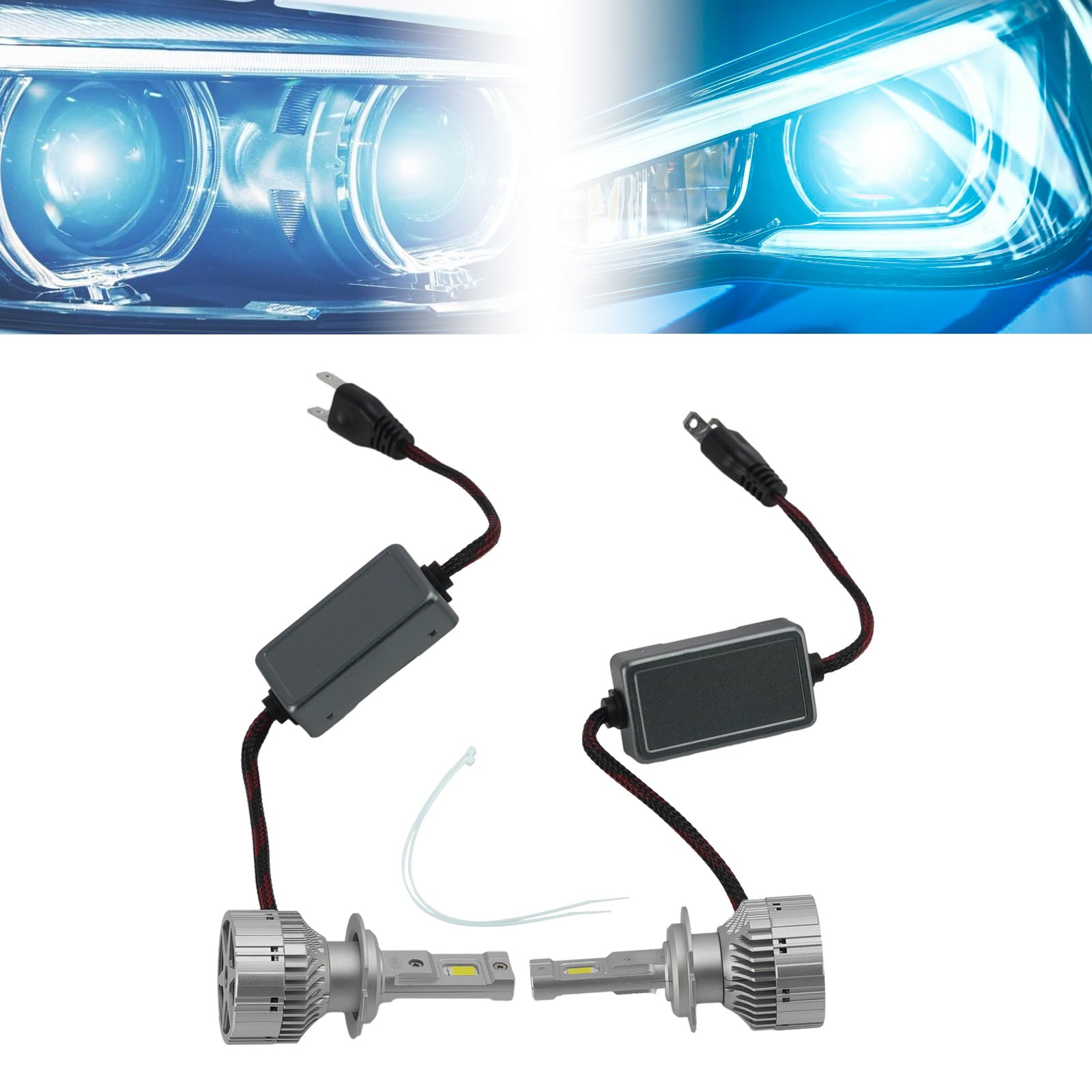 LED Headlight Bulb Kit High Low Beam Lamp H7 12V 75W 6500K For HELLA