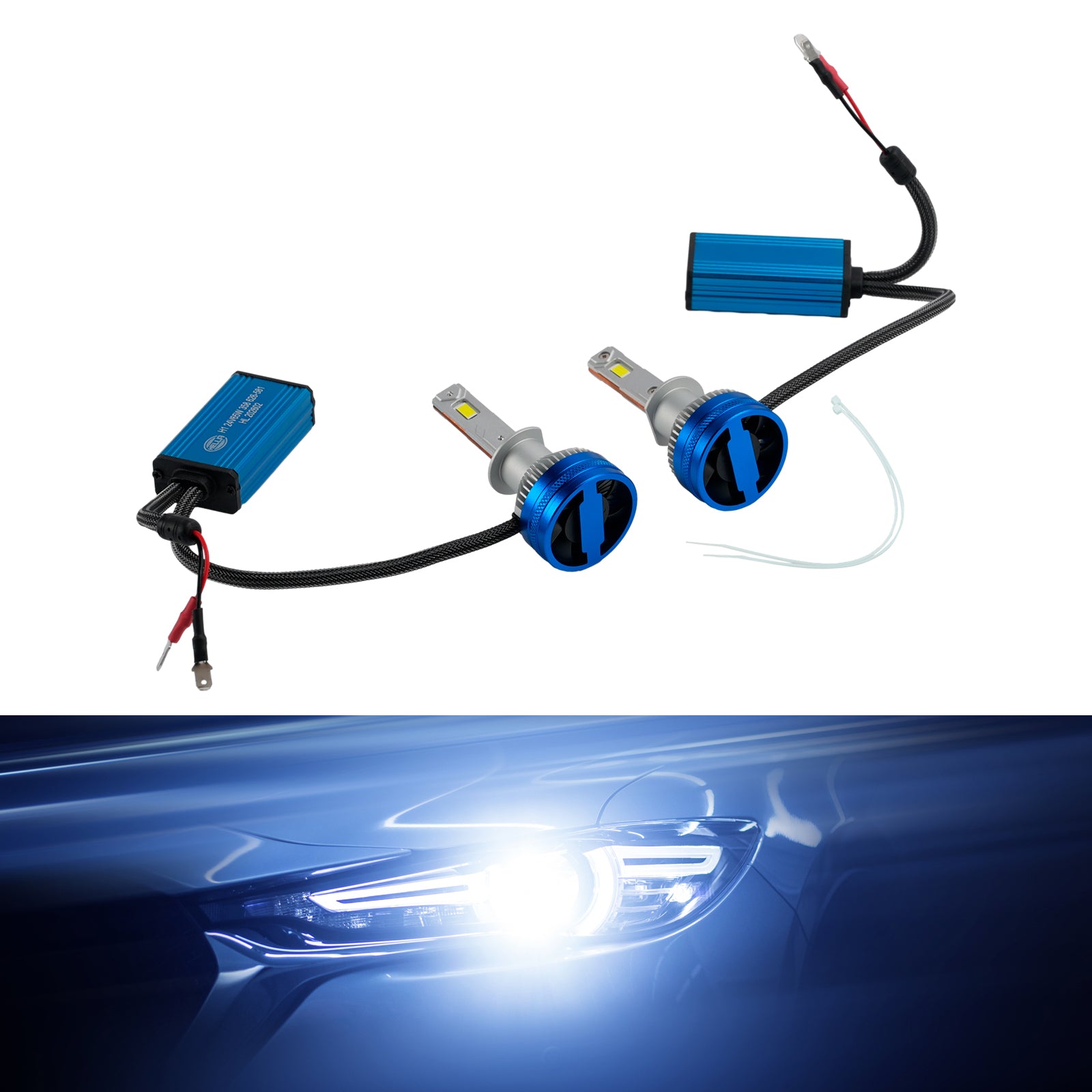LED Headlight Bulb Kit High Low Beam Lamp H1 24V 65W 6500K For HELLA