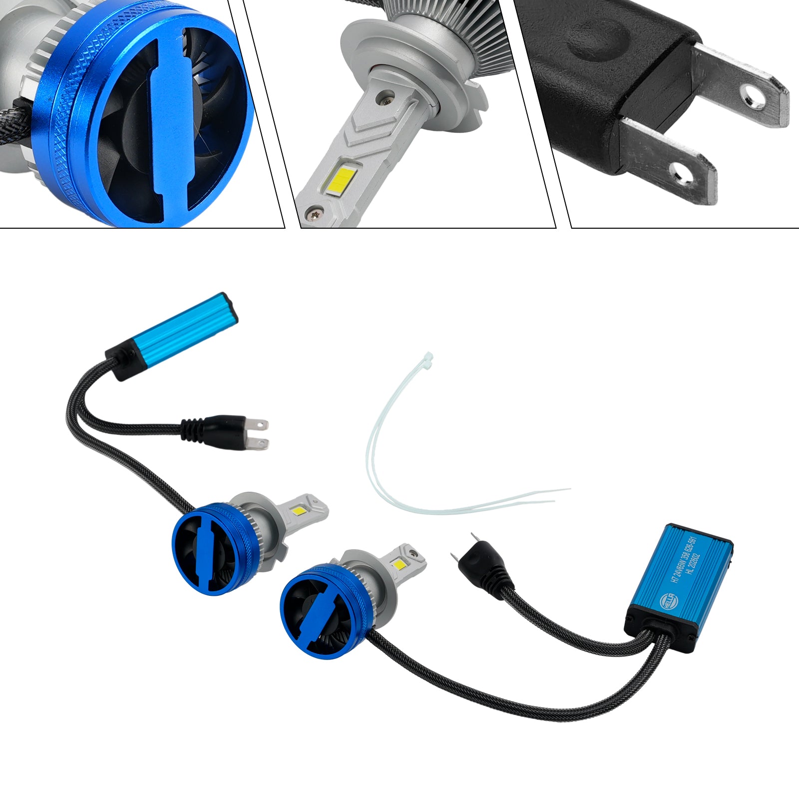 LED Headlight Bulb Kit High Low Beam Lamp H7 24V 65W 6500K For HELLA