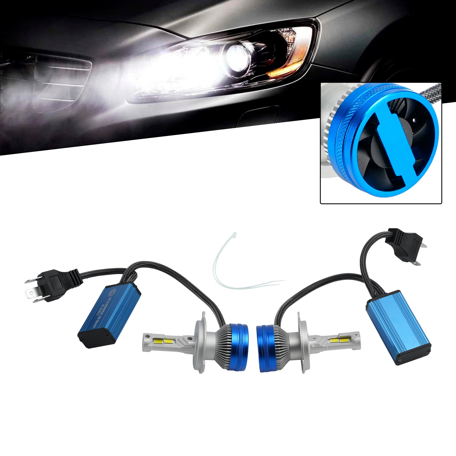 LED Headlight Bulb Kit High Low Beam Lamp H4 24V 65W 6500K For HELLA