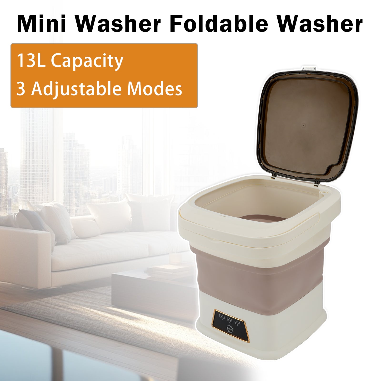 13L Portable Washing Machine Mini Washer Foldable Washer For Underwear Family