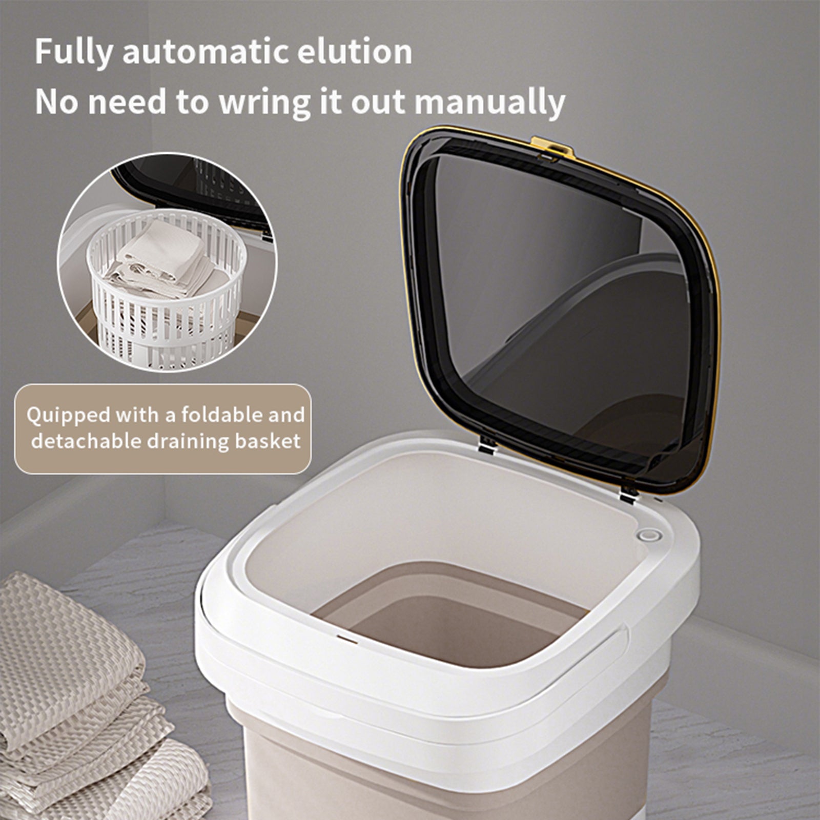 13L Portable Washing Machine Mini Washer Foldable Washer For Underwear Family