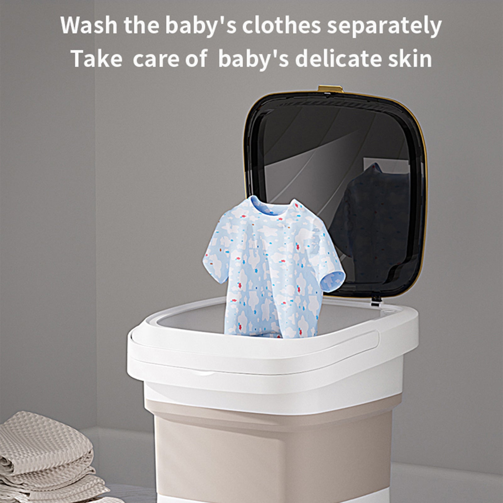 13L Portable Washing Machine Mini Washer Foldable Washer For Underwear Family