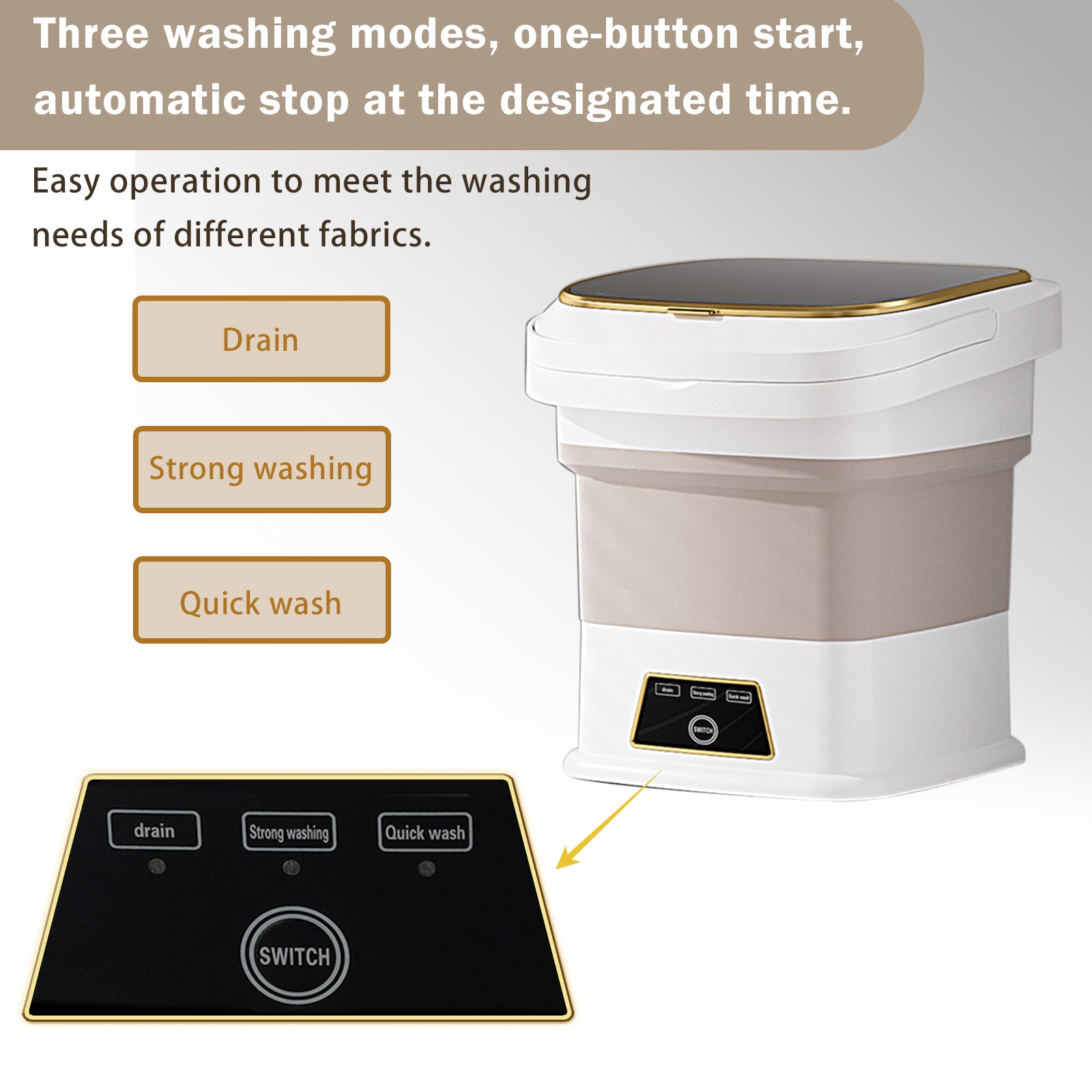 13L Portable Washing Machine Mini Washer Foldable Washer For Underwear Family