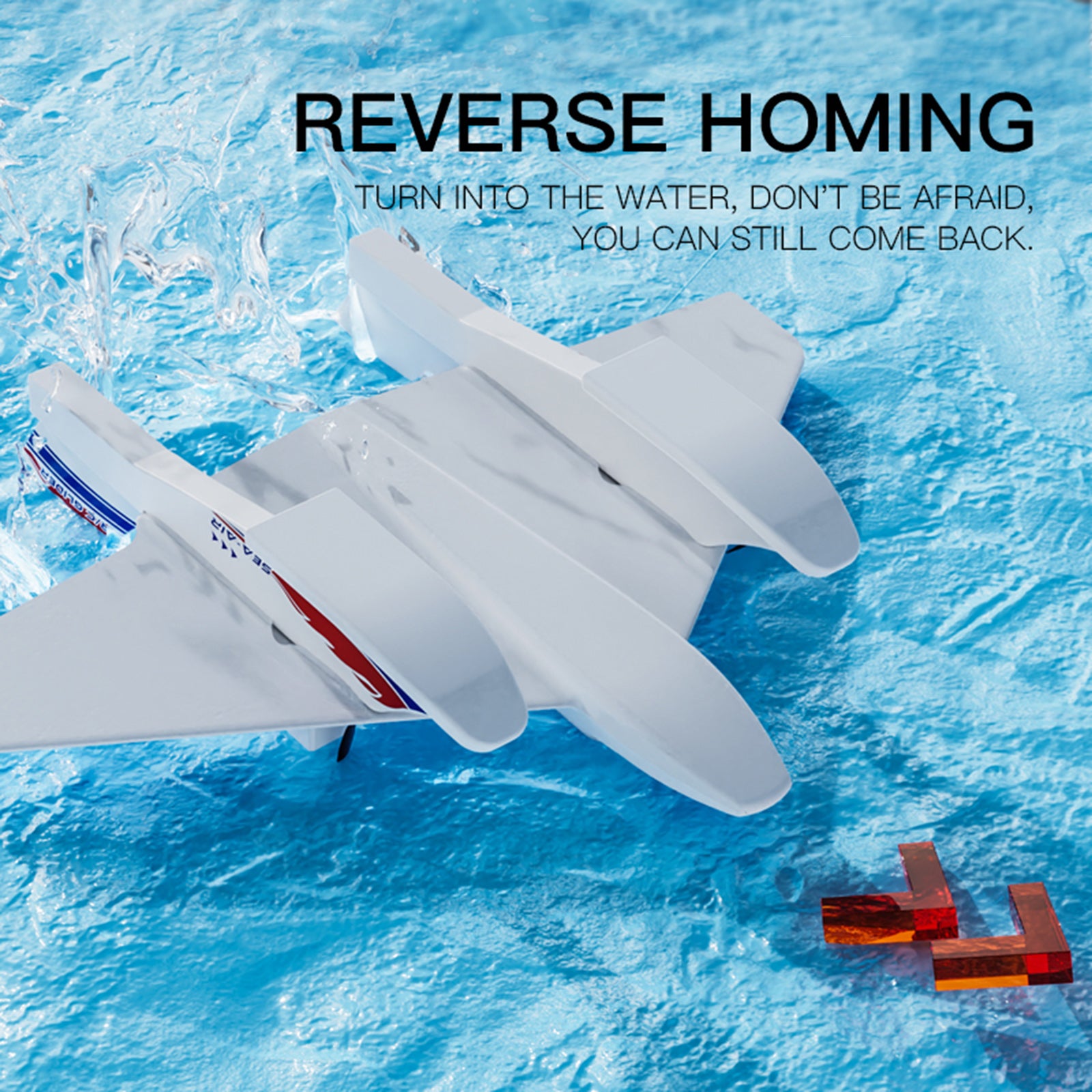 KF701 2.4GHz 3CH RC Plane For Water Land & Air Aircraft Remote With 2 Batteries