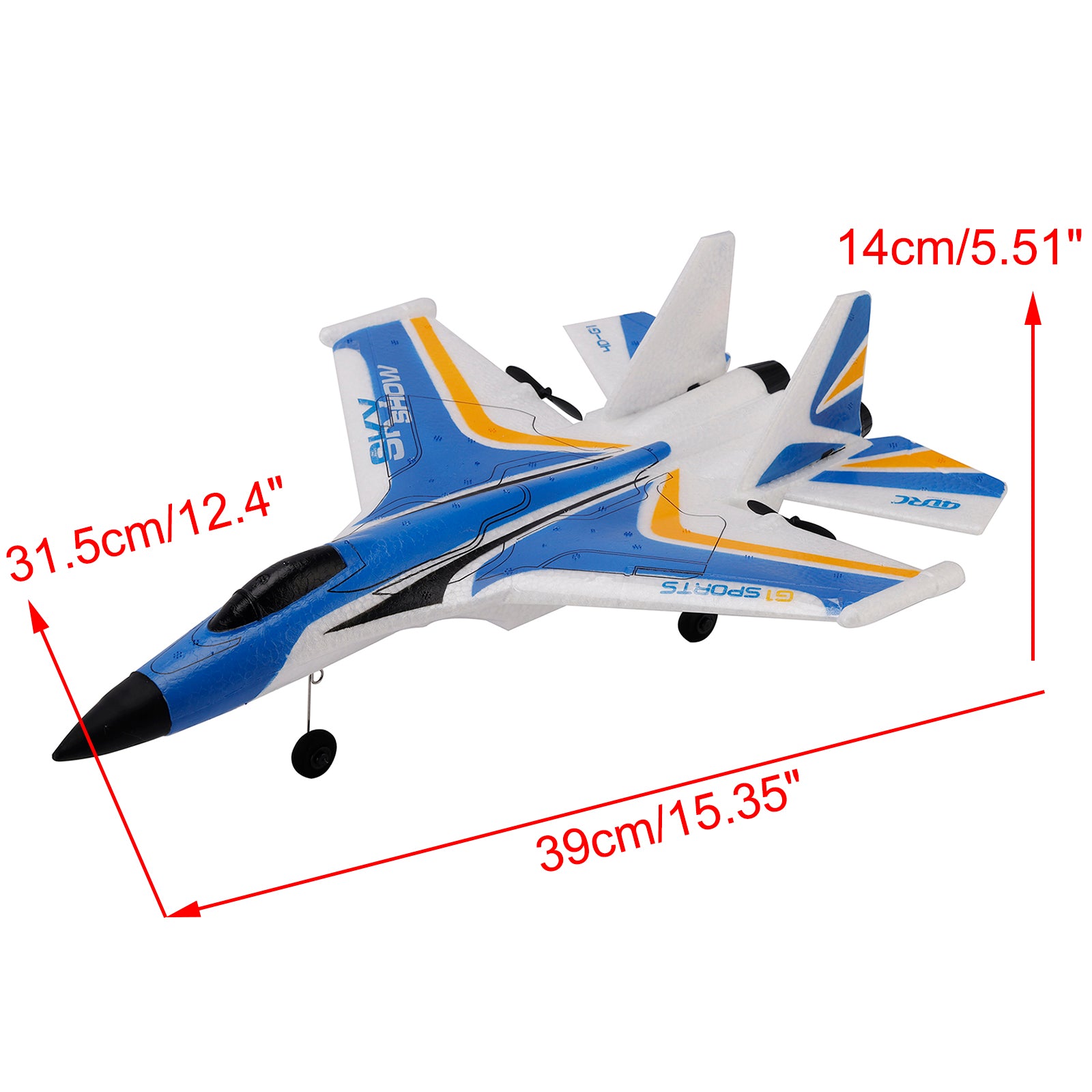 4D-G1 2CH RC Glider Fighter Jet Airplane Toy Gift With 2 Batteries Blue
