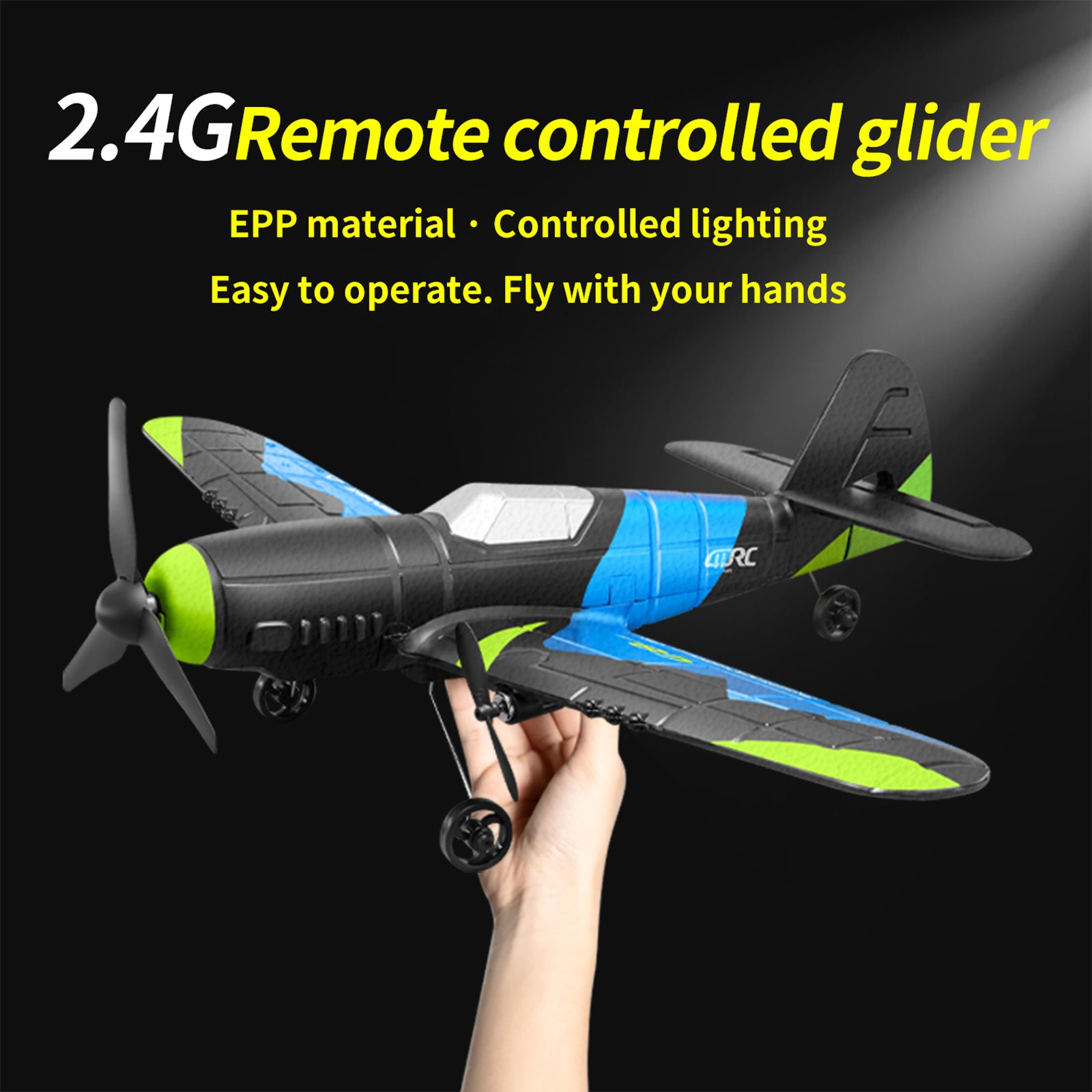 4D-G8 2.4GHz 2 Channel RC Glider Airplane Kid Toy Gift With 2 Batteries Blue