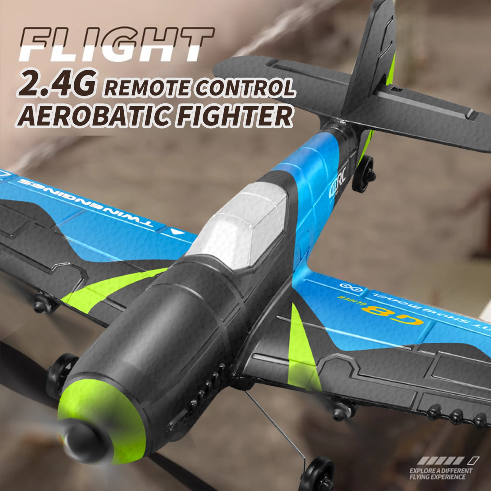 4D-G8 2.4GHz 2 Channel RC Glider Airplane Kid Toy Gift With 2 Batteries Blue