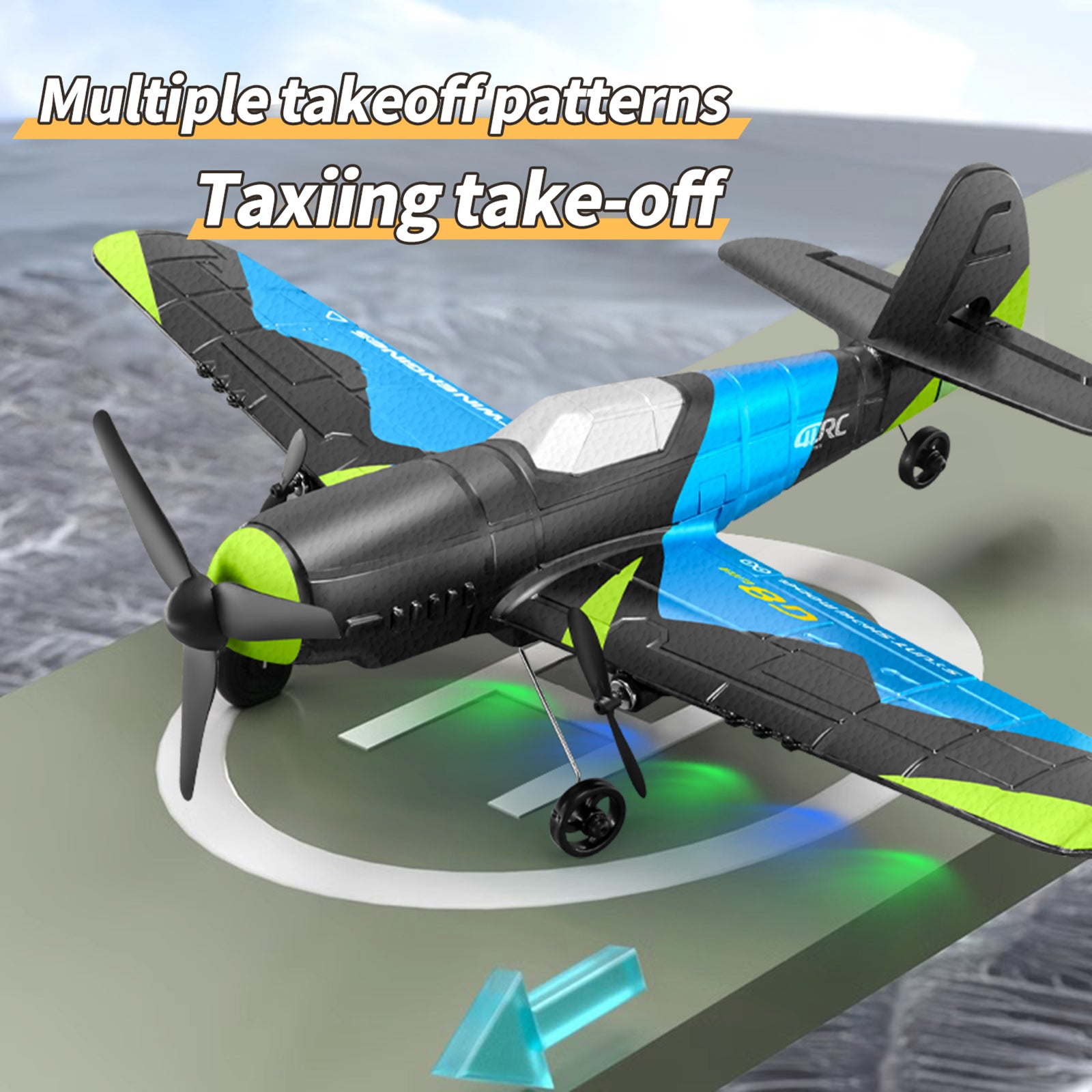 4D-G8 2.4GHz 2 Channel RC Glider Airplane Kid Toy Gift With 2 Batteries Blue