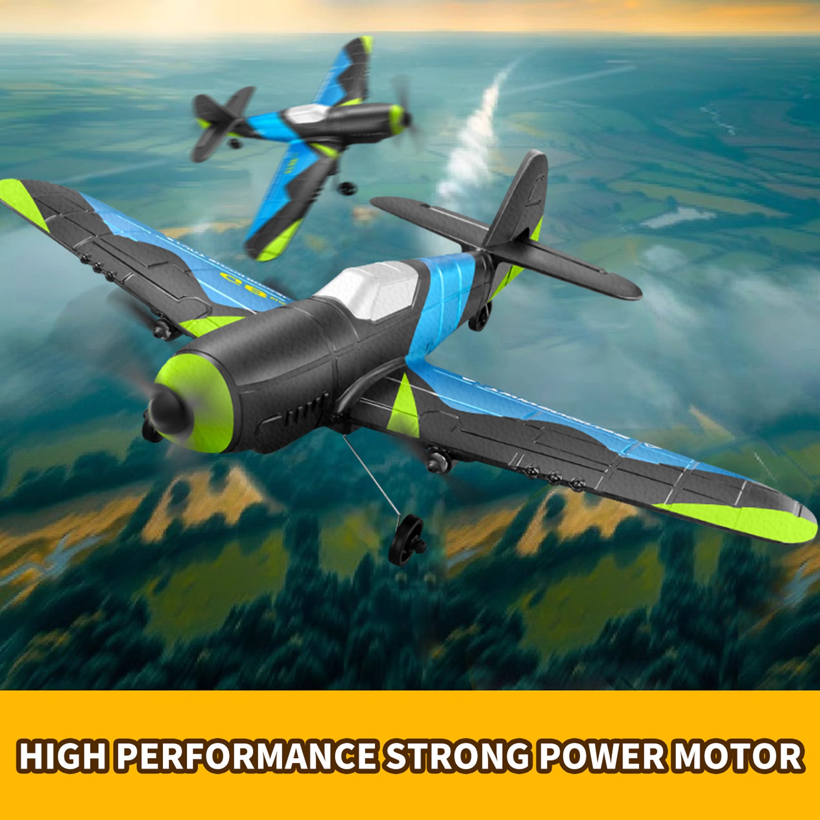 4D-G8 2.4GHz 2 Channel RC Glider Airplane Kid Toy Gift With 2 Batteries Blue