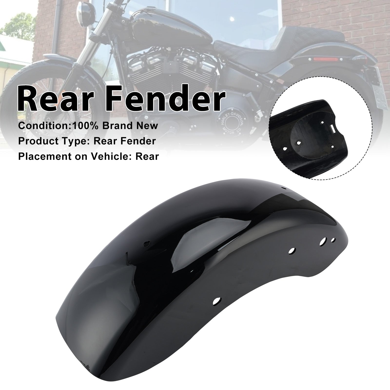Rear Fender for Softail Slim FLSL Standard FXBB FXBBS FXST 2018-2026