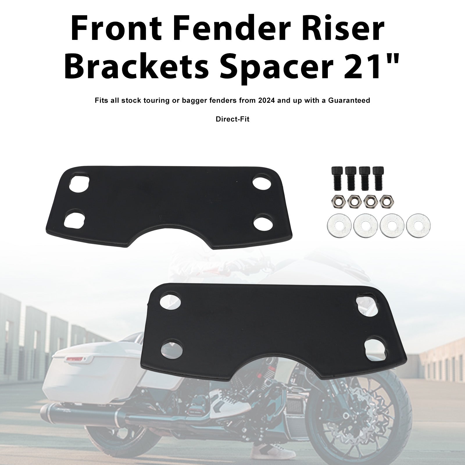 Front Fender Riser Brackets Spacer 21" For Touring Road Glide King Street 2024+