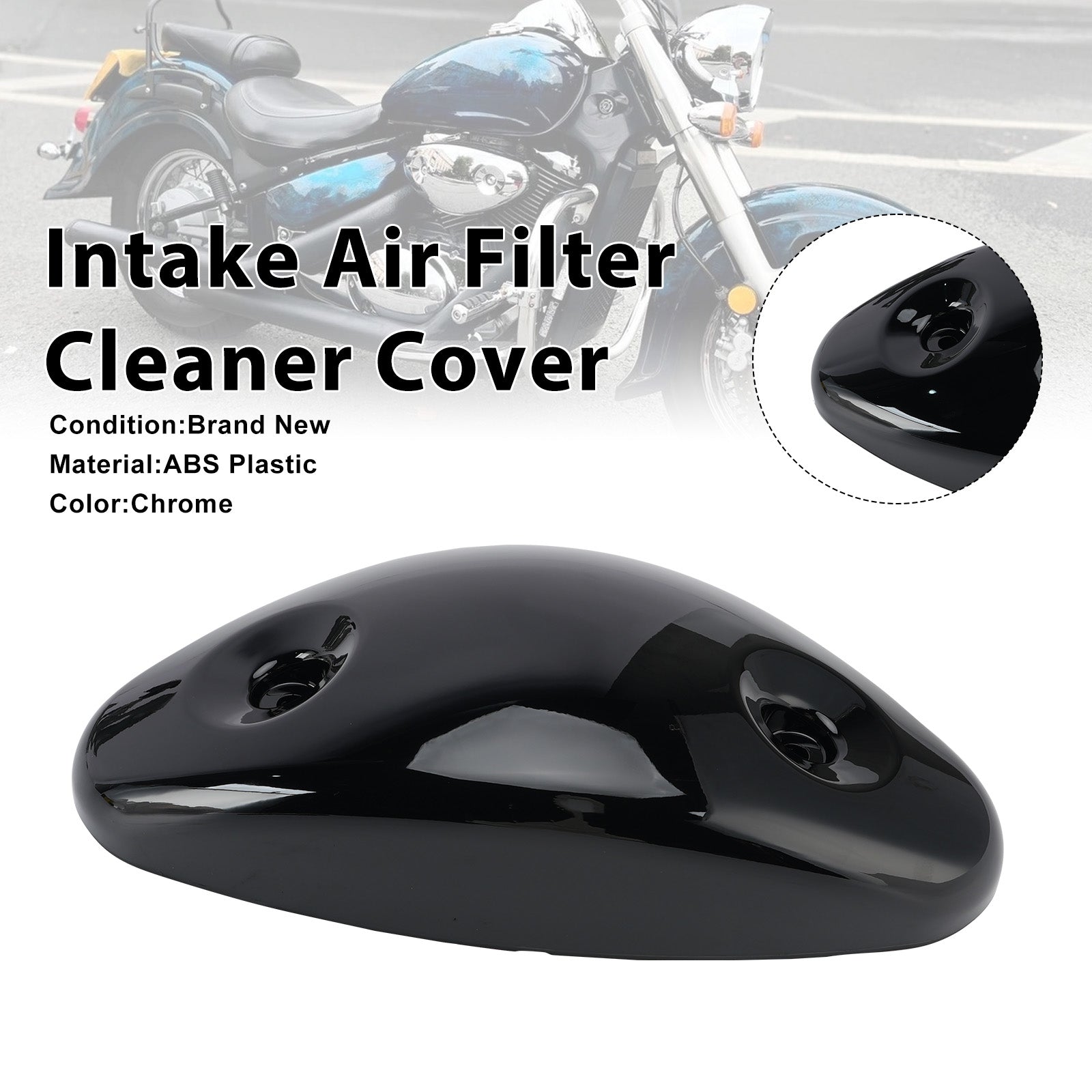 Intake Air Filter Cleaner Cover For Suzuki Intruder VL800 Boulevard C50 01-08 Black