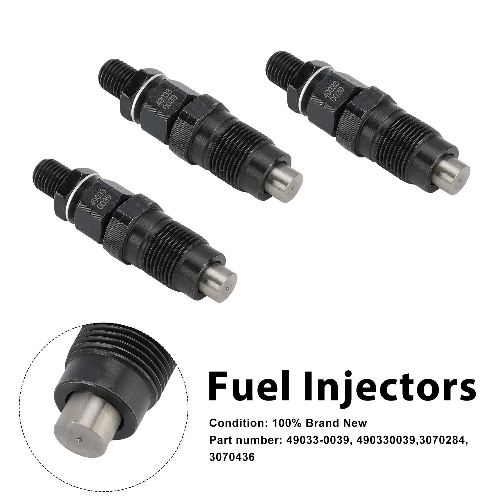 3PC 49033-0039 Fuel Injectors 3070284 3070436 For Kawasaki KAF1000 Polaris UTV