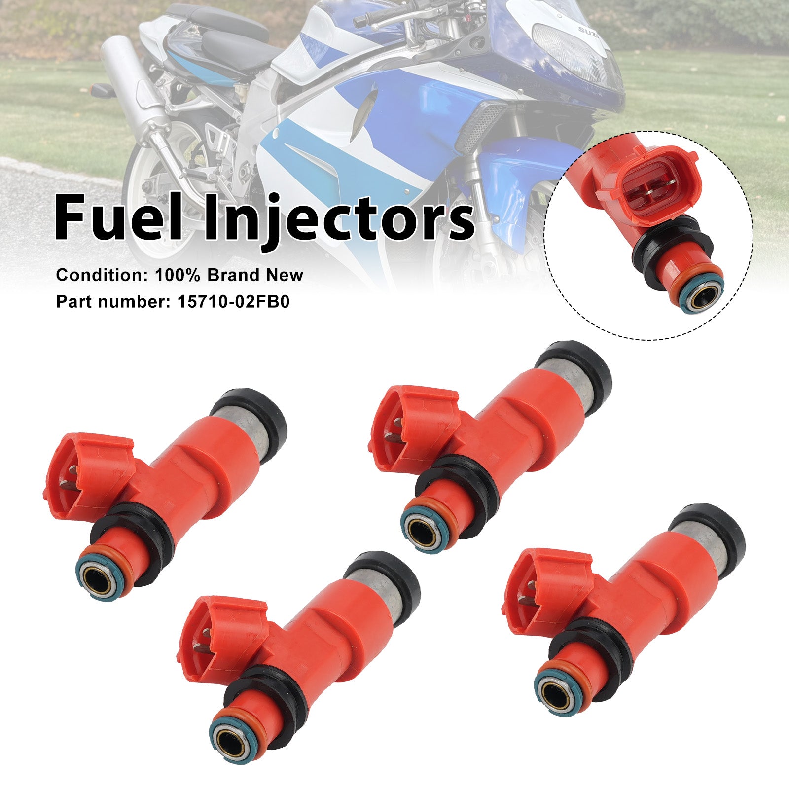 4PC Fuel Injectors 15710-02FB0 For Suzuki TL1000R 1998-2003