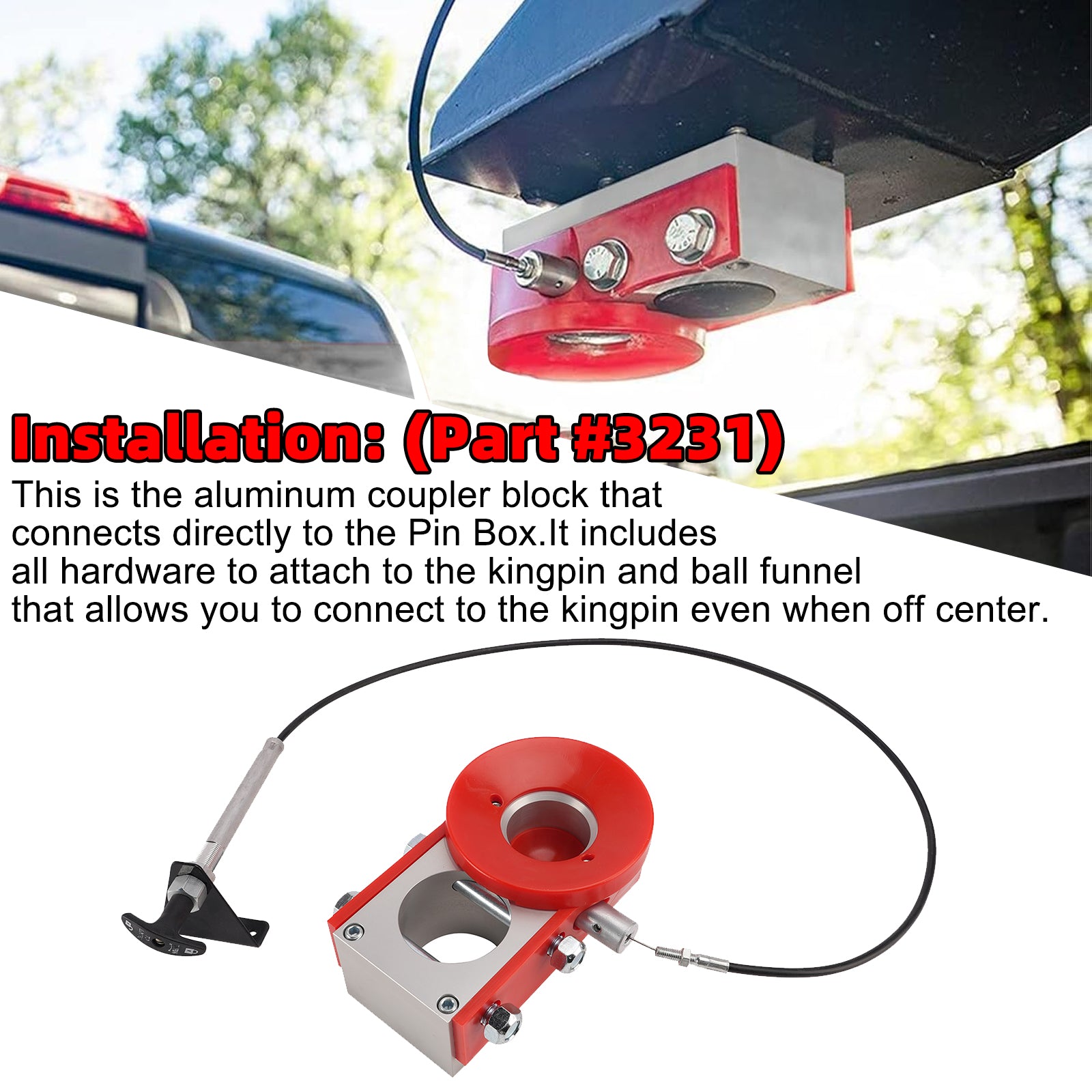 Ultimate 5th Wheel Connection Kingpin Coupler Block for Andersen Hitches