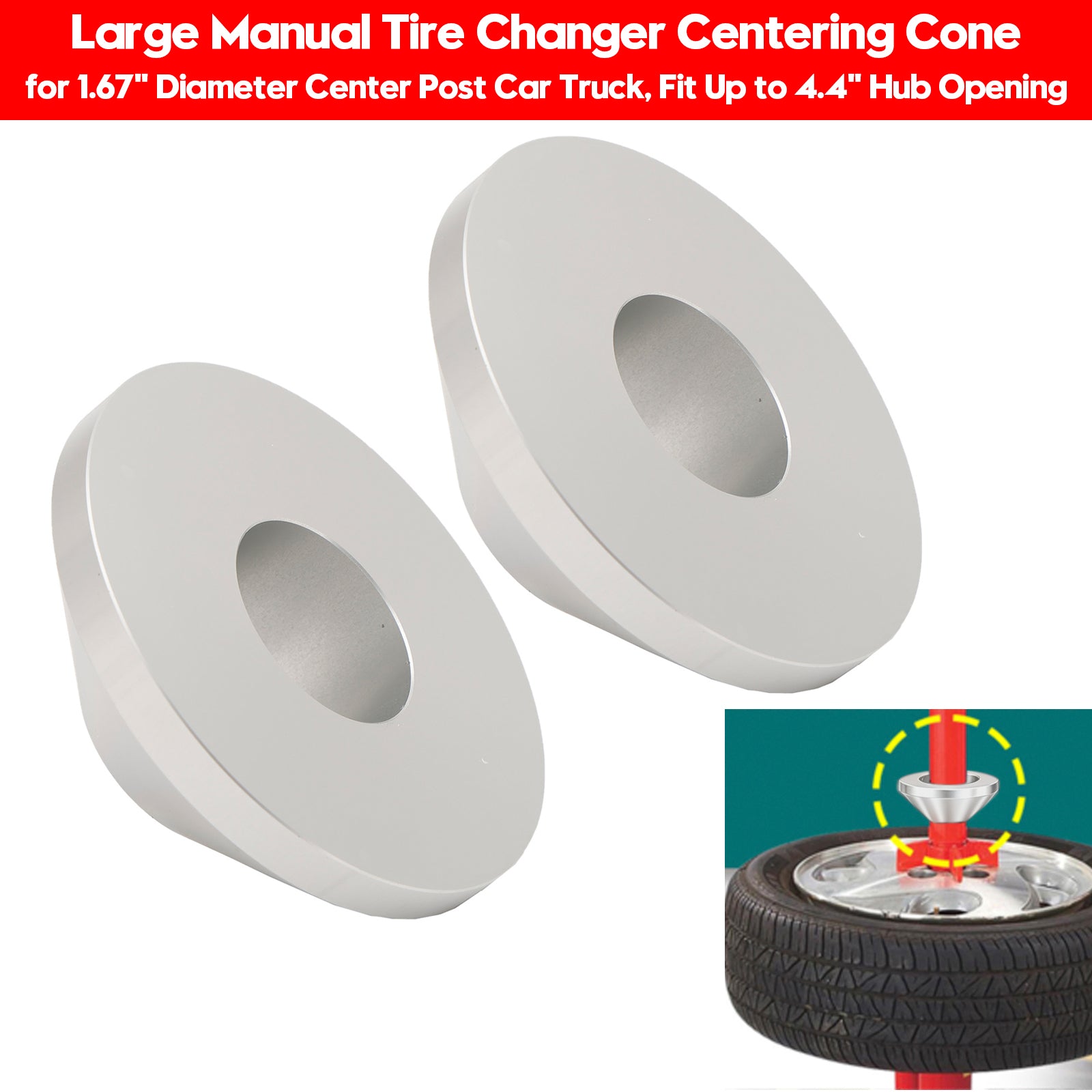 2?ā”?Large Manual Tire Changer Centering Cone for 1.67" Diameter Center Post