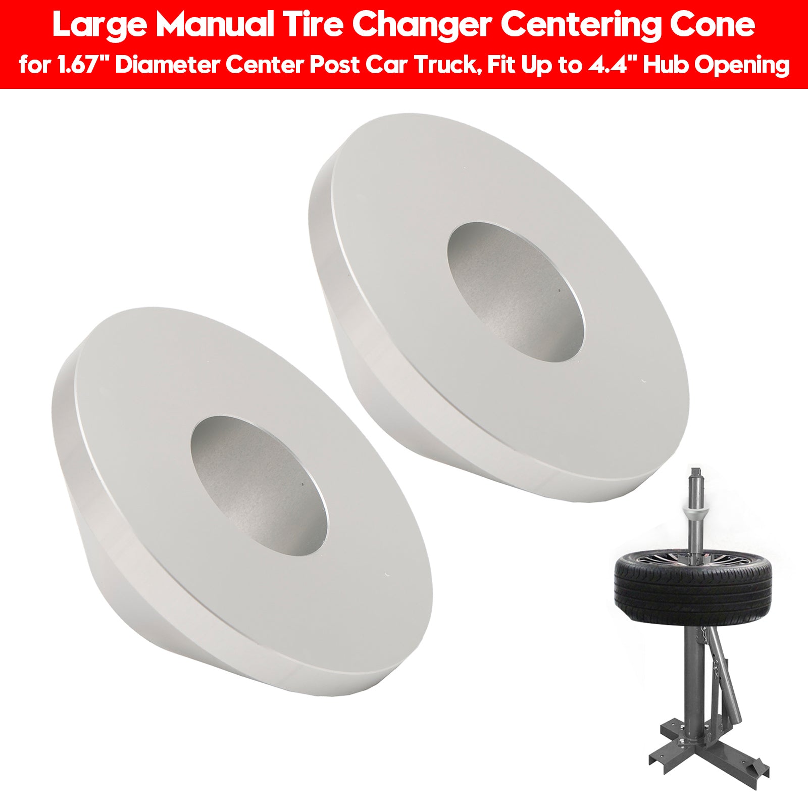 2?ā”?Large Manual Tire Changer Centering Cone for 1.67" Diameter Center Post