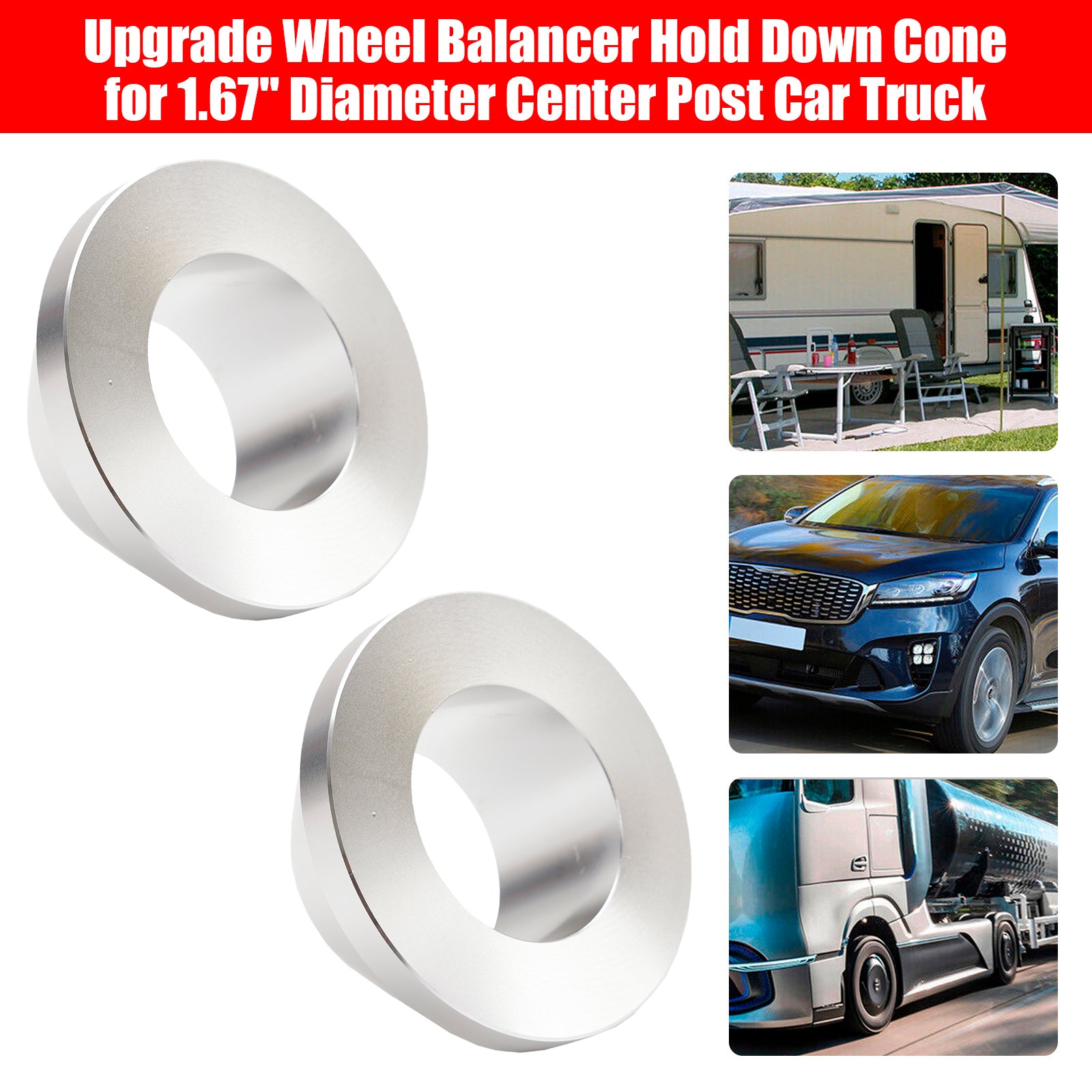 2?ā”?Upgrade Wheel Balancer Hold Down Cone for 1.67" Diameter Center Post