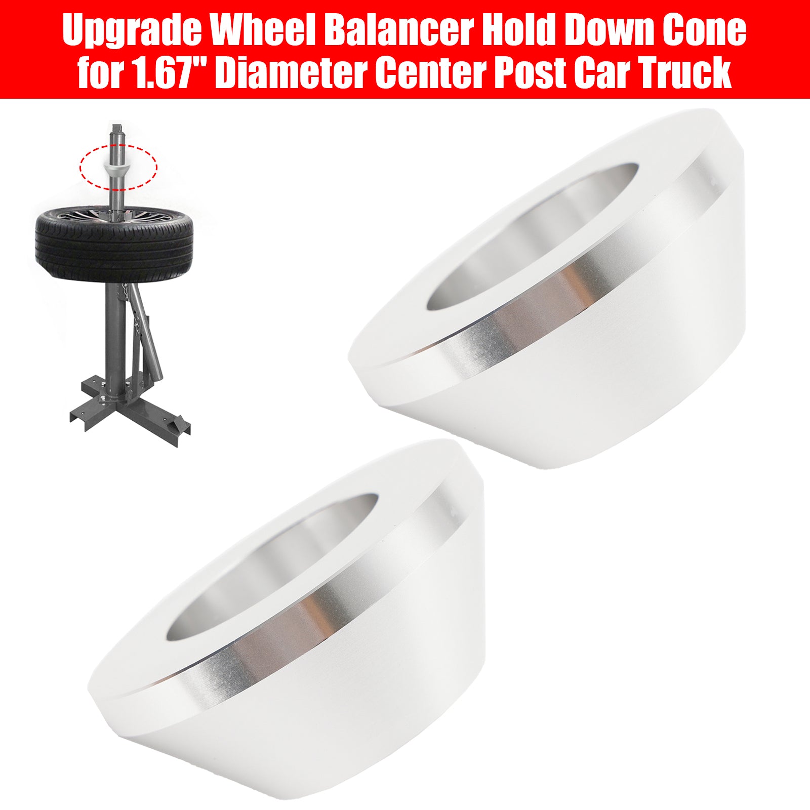2?ā”?Upgrade Wheel Balancer Hold Down Cone for 1.67" Diameter Center Post