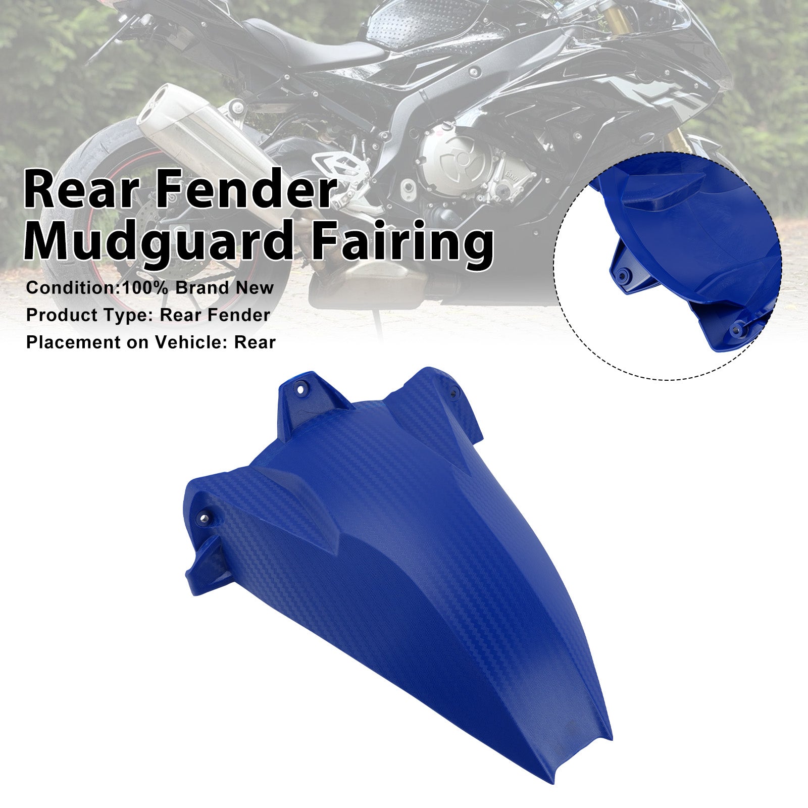 Rear Fender Mudguard Fairing For BMW S1000RR 2009-2018 Blue