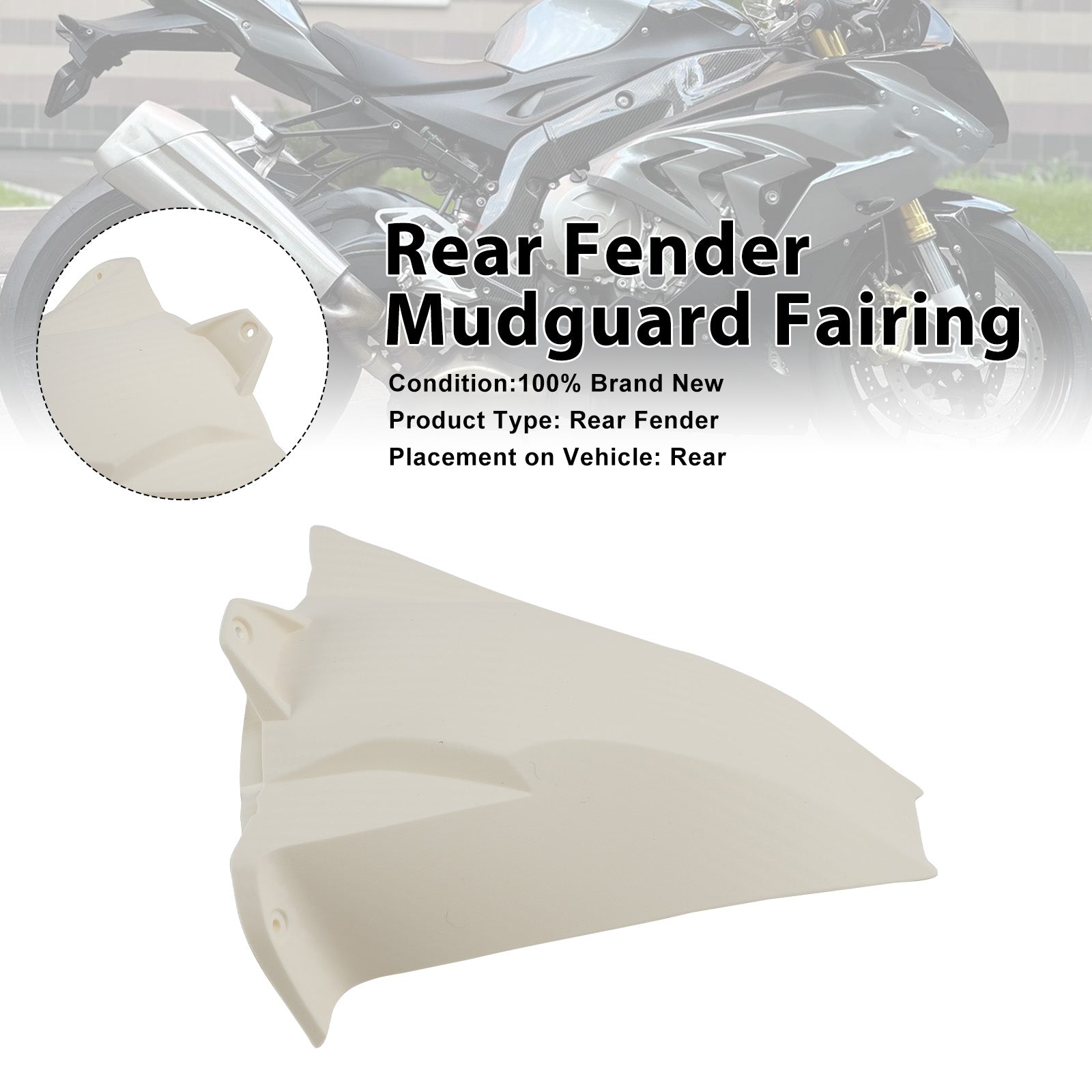 Rear Fender Mudguard Fairing For BMW S1000RR 2009-2018 White