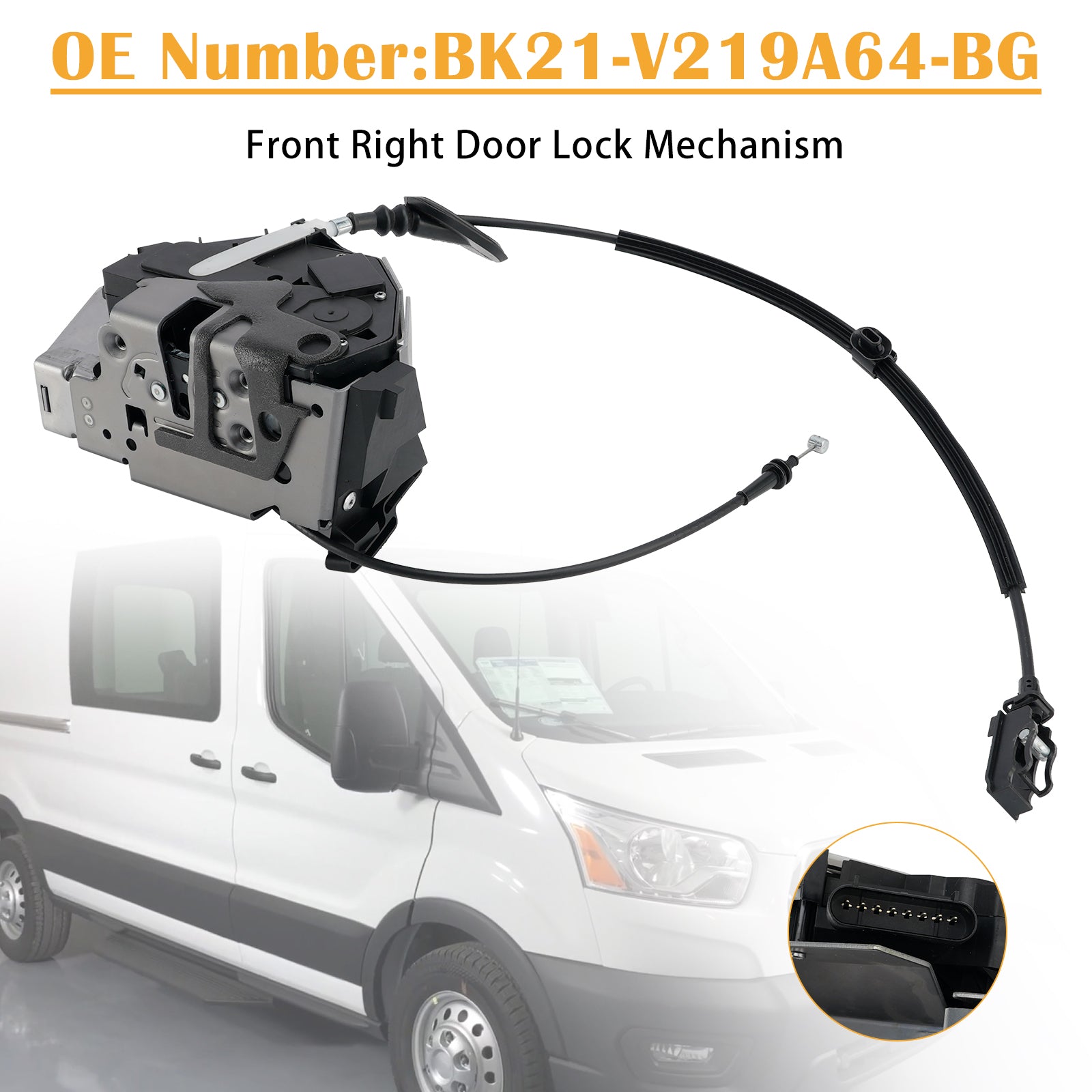 Front Right Door Lock BK21-V219A64-BG For Ford Transit V363 Bus 2.0 2.2 2013-2025