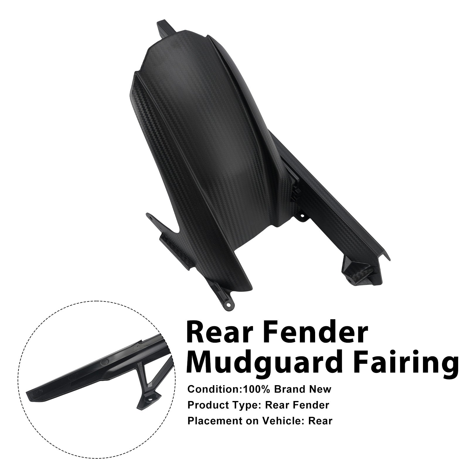 Rear Fender Mudguard Fairing For BMW S1000RR 2019-2026 Black