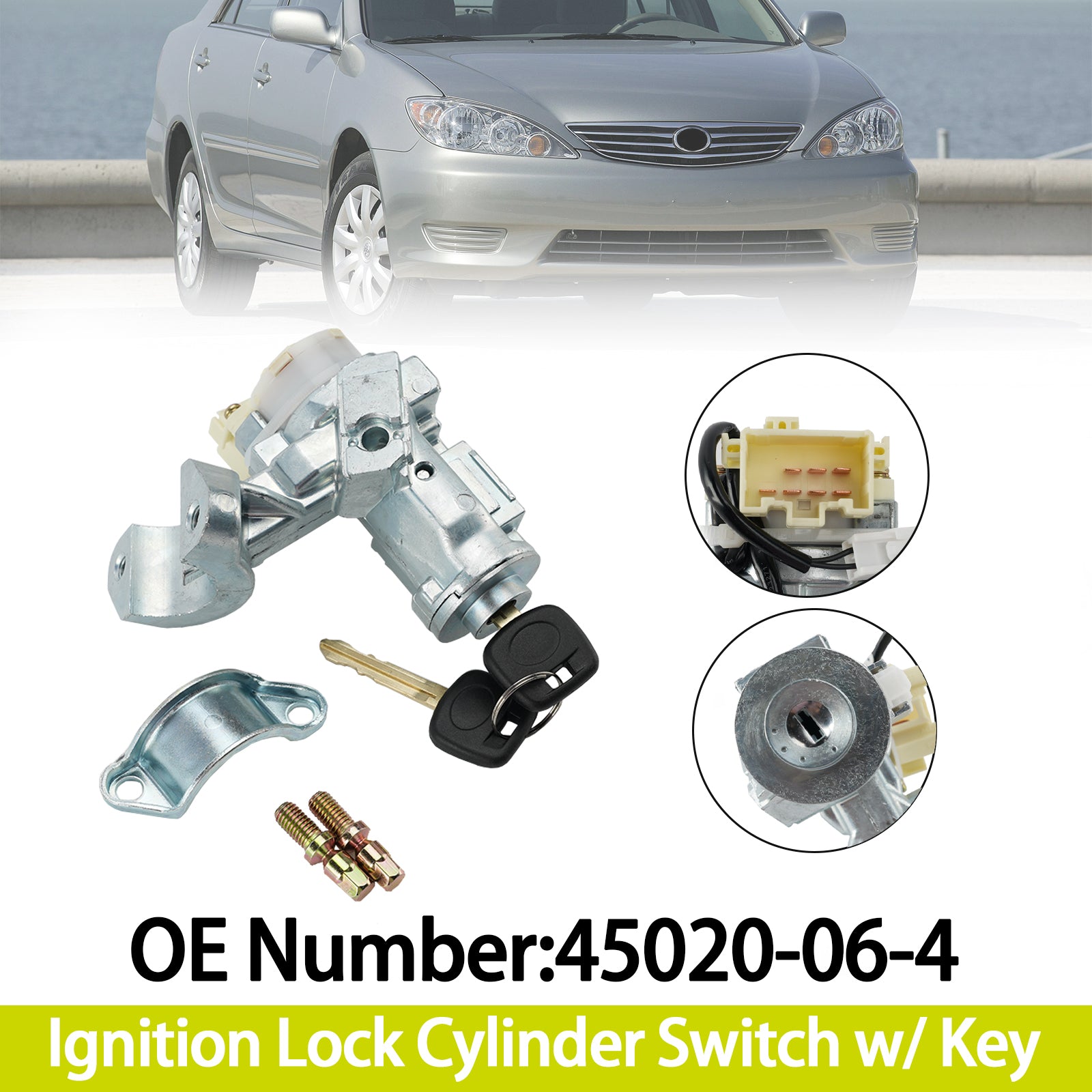 Ignition Lock Cylinder Switch w/ Key 45020-06-4 for Toyota Camry 2002-2006