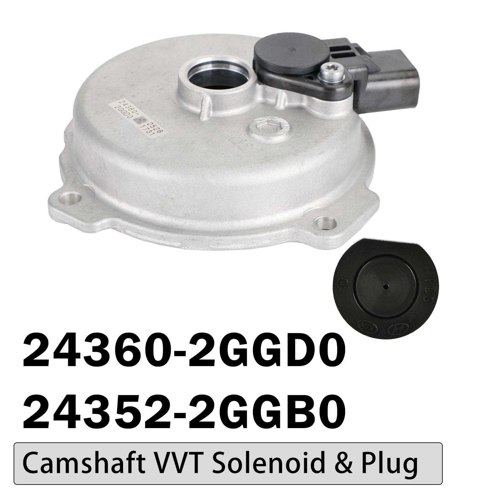 Camshaft VVT Solenoid & Plug for Kia 2.0L 2.4L 15-21 24360-2GGD0 24352-2GGB0