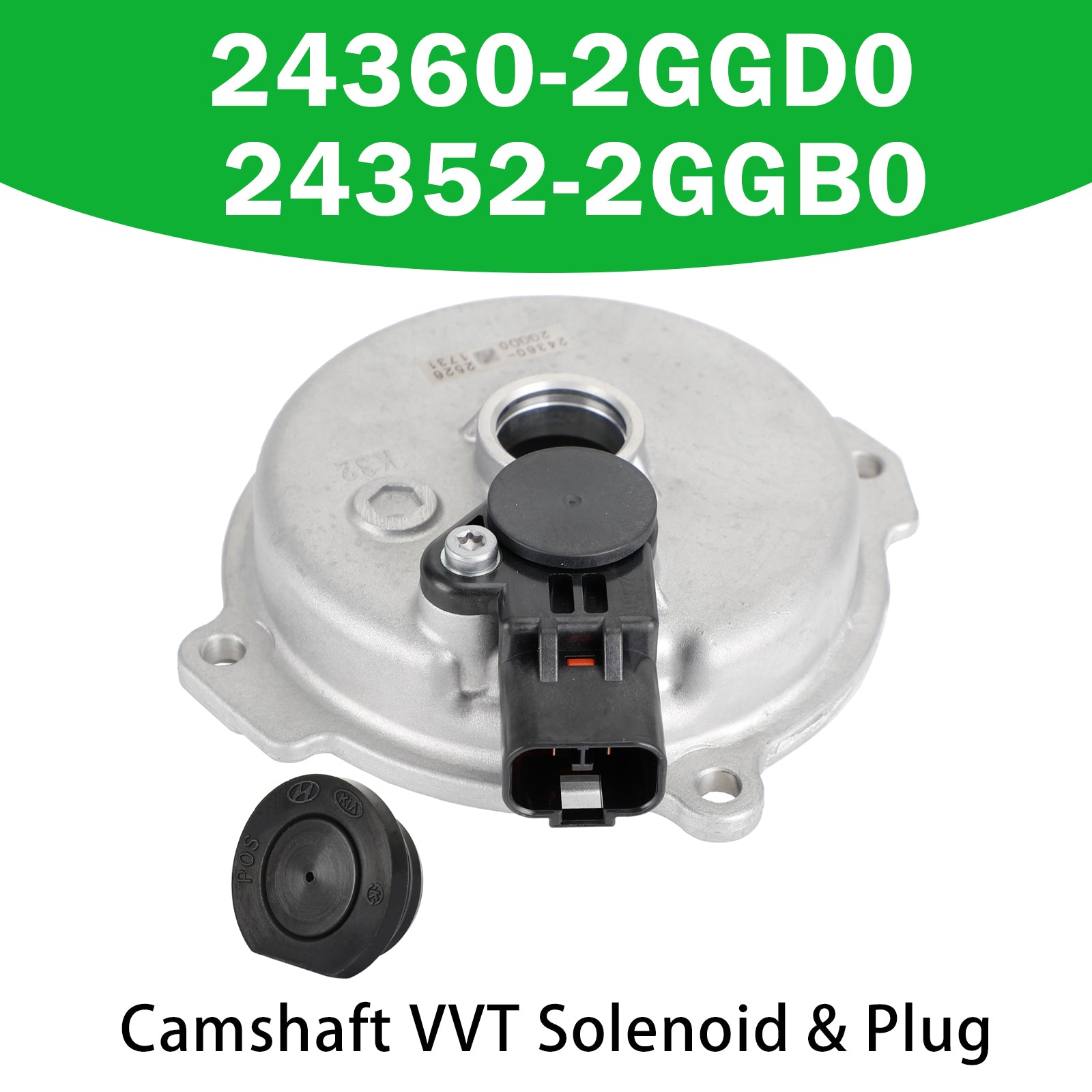Camshaft VVT Solenoid & Plug for Kia 2.0L 2.4L 15-21 24360-2GGD0 24352-2GGB0