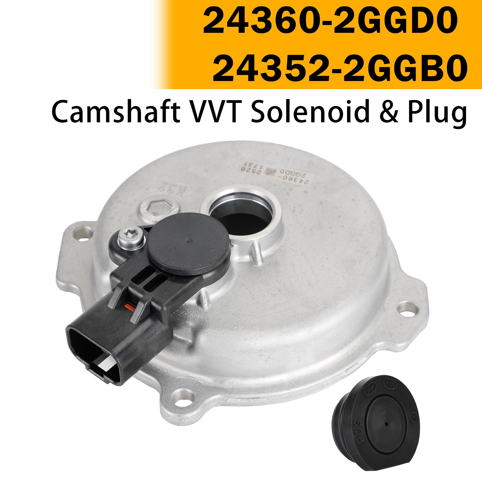 Camshaft VVT Solenoid & Plug for Kia 2.0L 2.4L 15-21 24360-2GGD0 24352-2GGB0