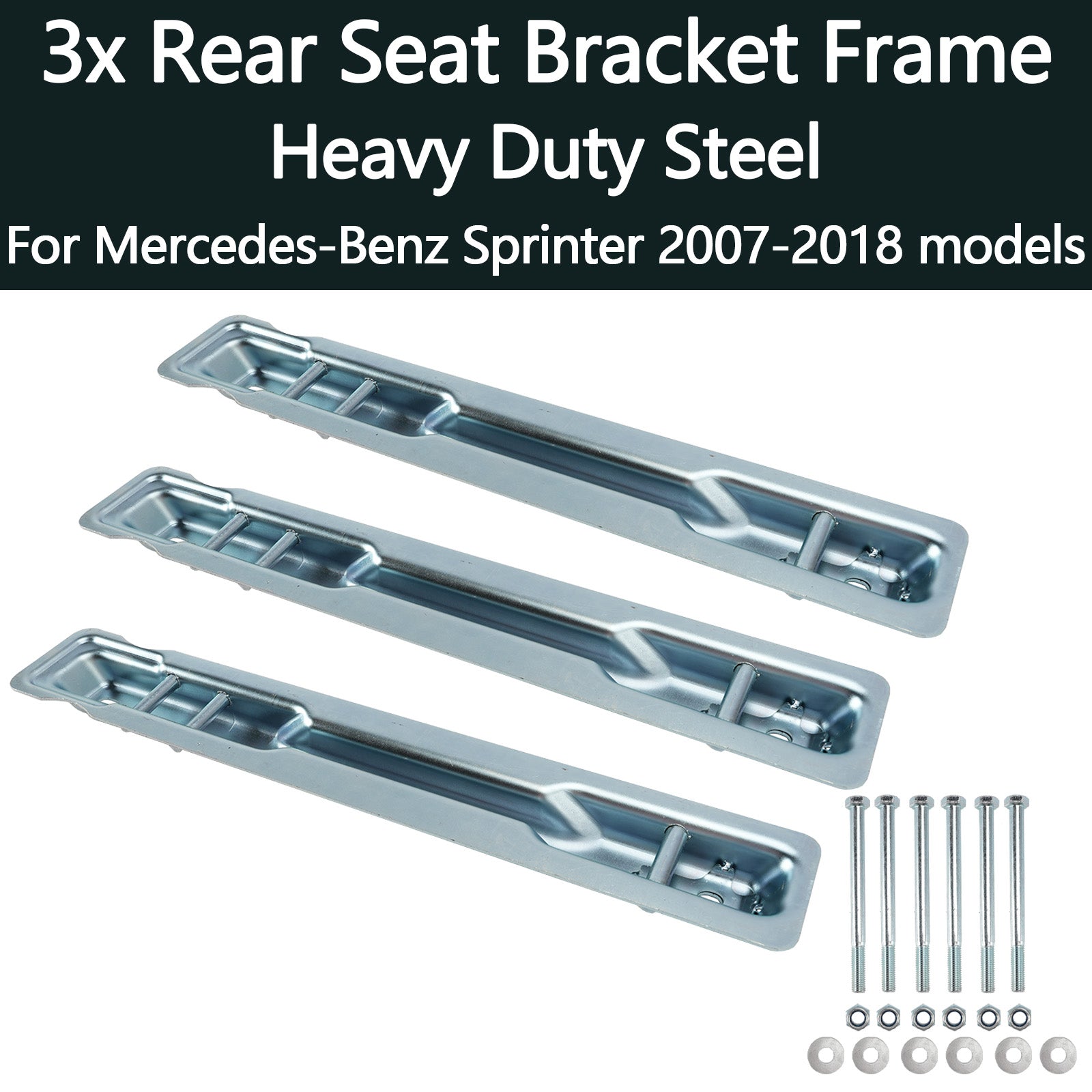 3x Rear Seat Bracket Frame Heavy Duty Steel For Benz Sprinter 2007-2018