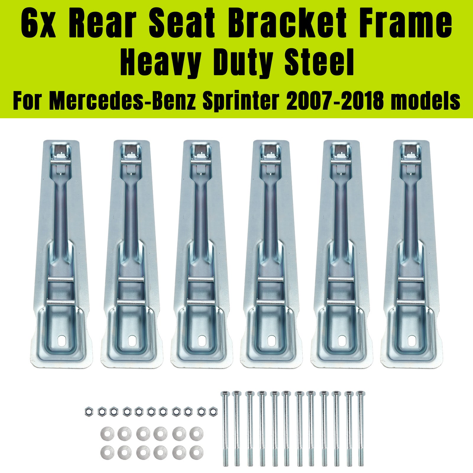 6x Rear Seat Bracket Frame Heavy Duty Steel For Benz Sprinter 2007-2018