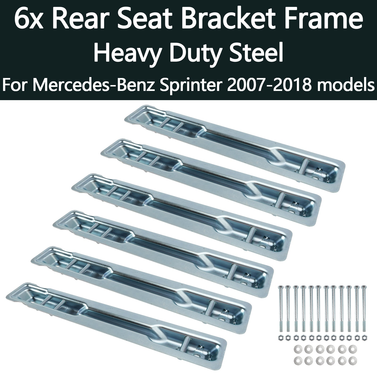 6x Rear Seat Bracket Frame Heavy Duty Steel For Benz Sprinter 2007-2018