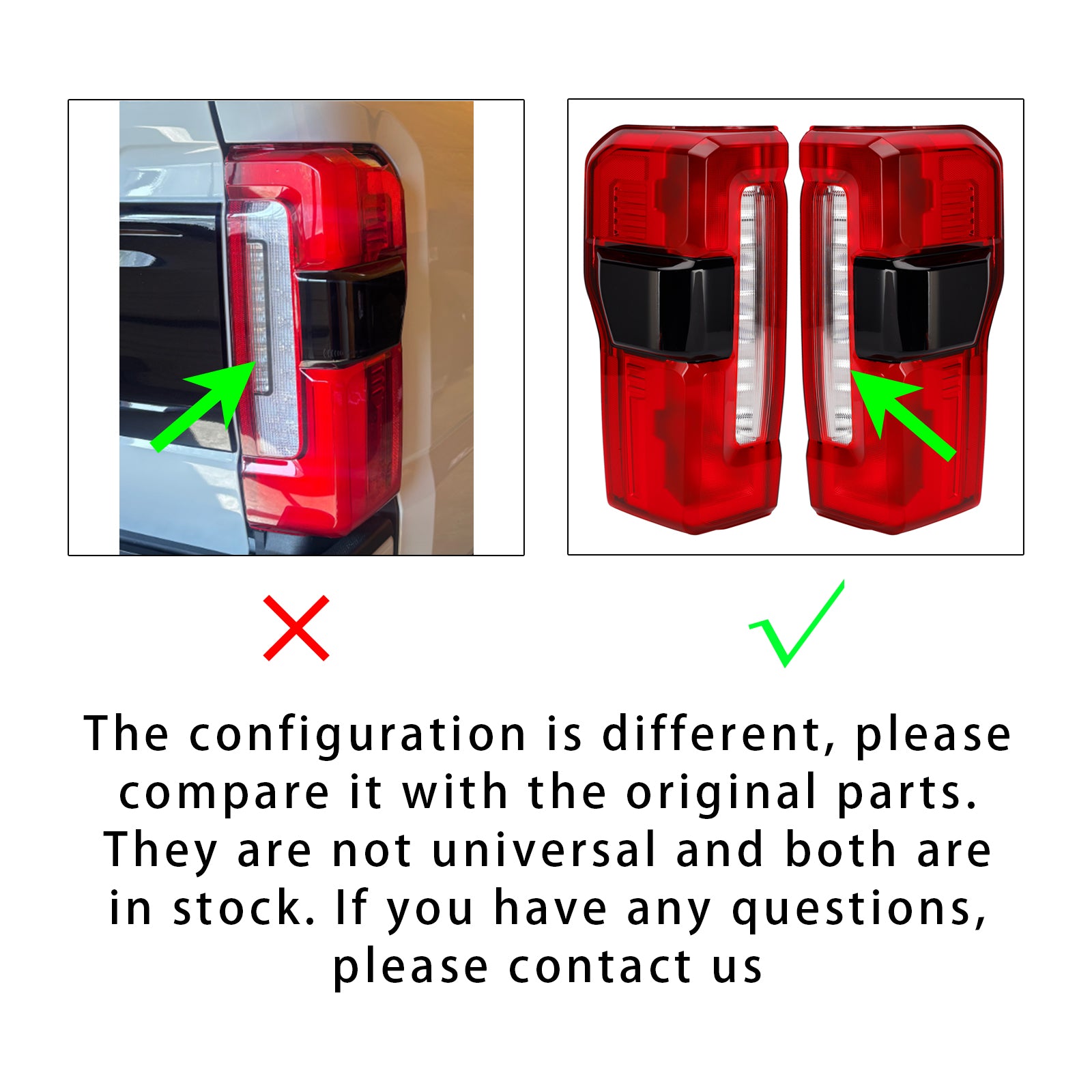 Left LED Tail Light With Blind Spot For Ford F-250 F350 F450 Super Duty 23-2026