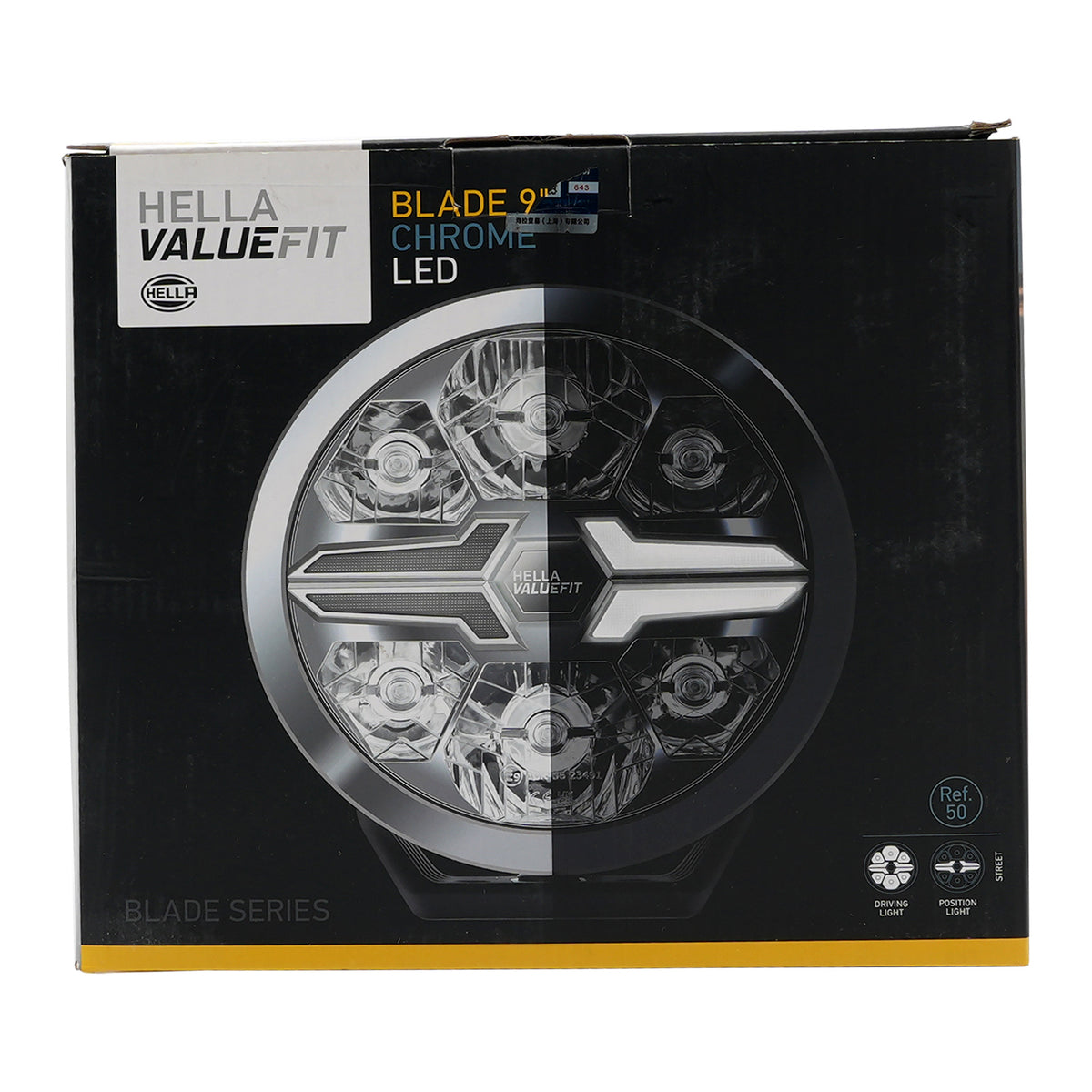 Round Auxiliary Lamp ValueFit 9" Ref.50 12/24V 18W 1550LM 6000K For HELLA