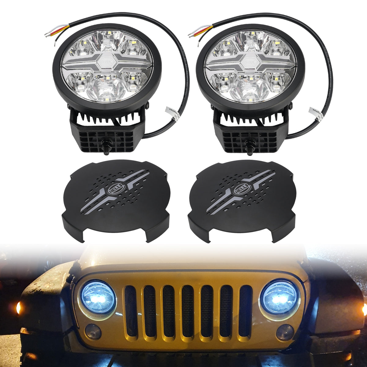 Round Auxiliary Lamp ValueFit 6" 12/24V 90W 8500LM 6000K For HELLA