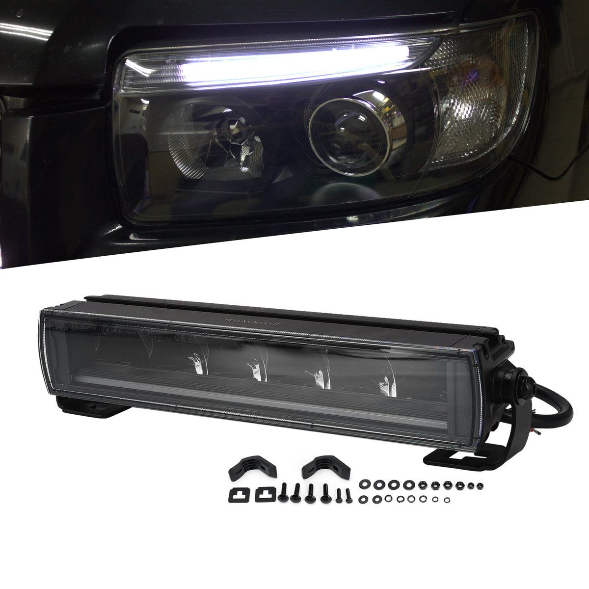 Long Strip Auxiliary Lamp ValueFit 12.6" 12/24V 82W 6000LM 5700K For HELLA