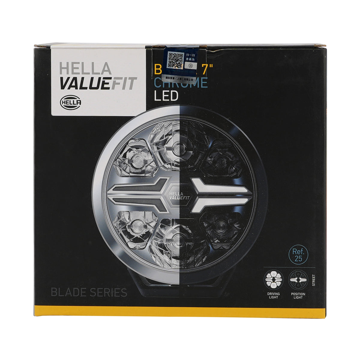 Round Auxiliary Lamp ValueFit 7" Ref.25 12/24V 22W 1670LM 6000K For HELLA